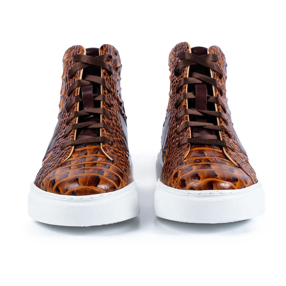 Lucas Shoes 855 Croco ghete barbati maro piele