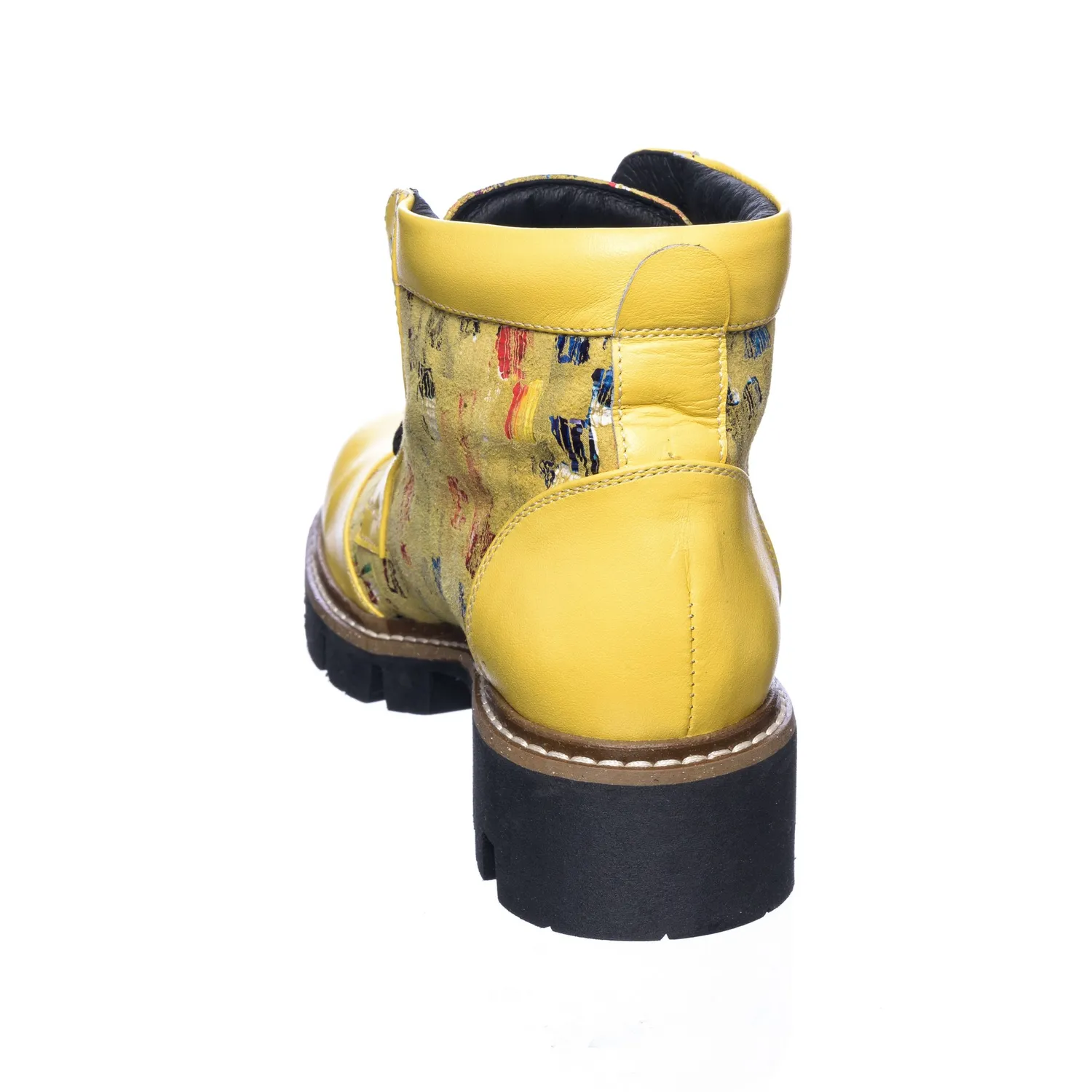 Catinca Shoes BC28 GBP bocanci dama piele galben pictura