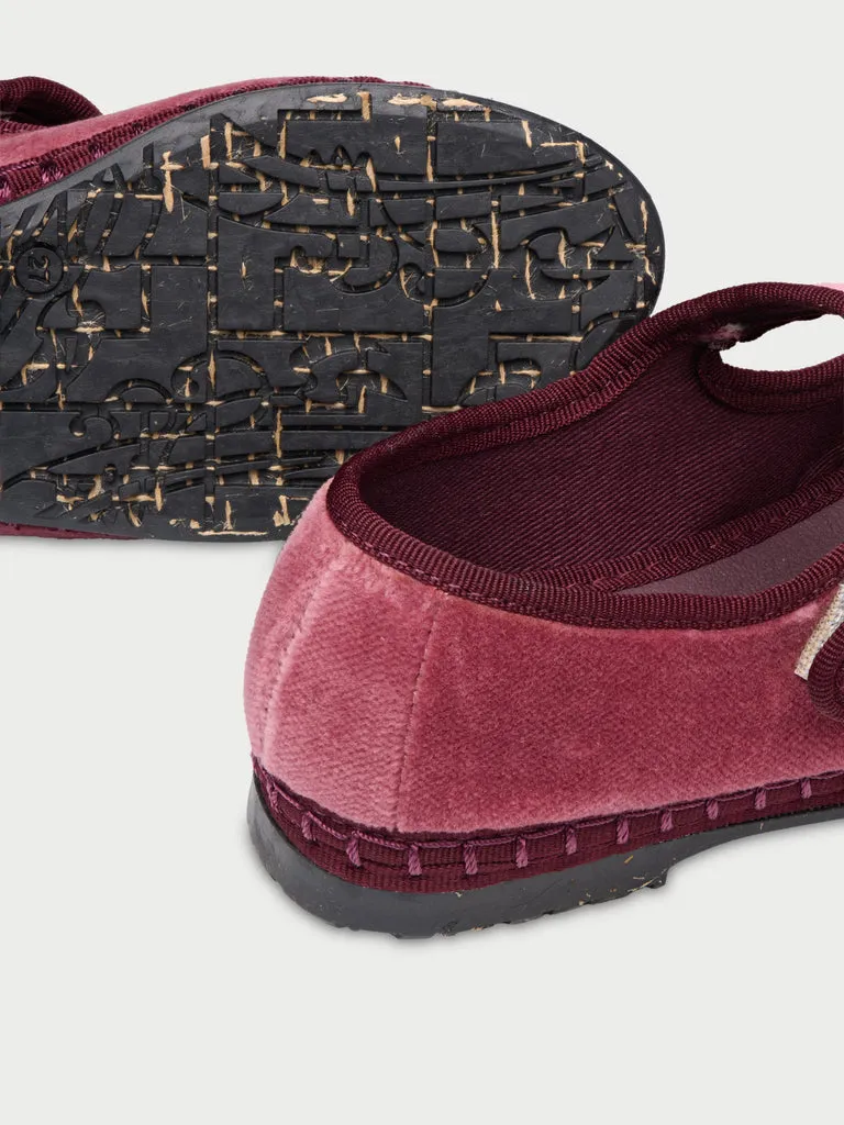 Flagelus O'Brien Kids pantofi Mary Jane rosu catifea