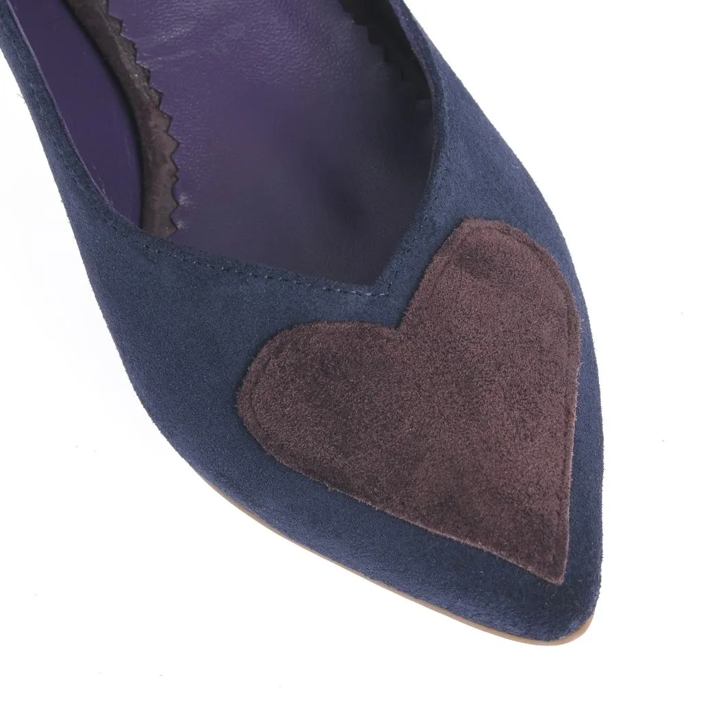 Ana Urbana Madrid pantofi piele bleumarin-maro toc 4cm