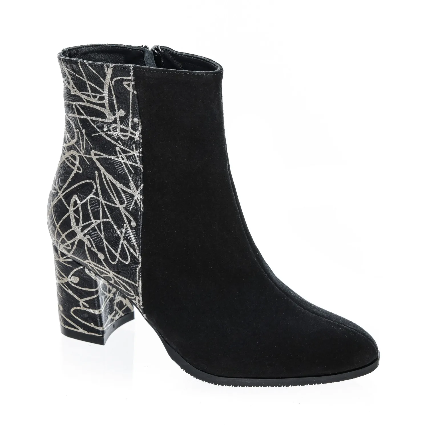 Catinca Shoes GX31 NBFA ghete dama negru auriu piele