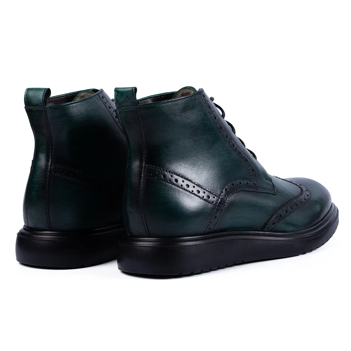 Lucas Shoes Ghete 850 Dudu verde bocanci piele iarnă