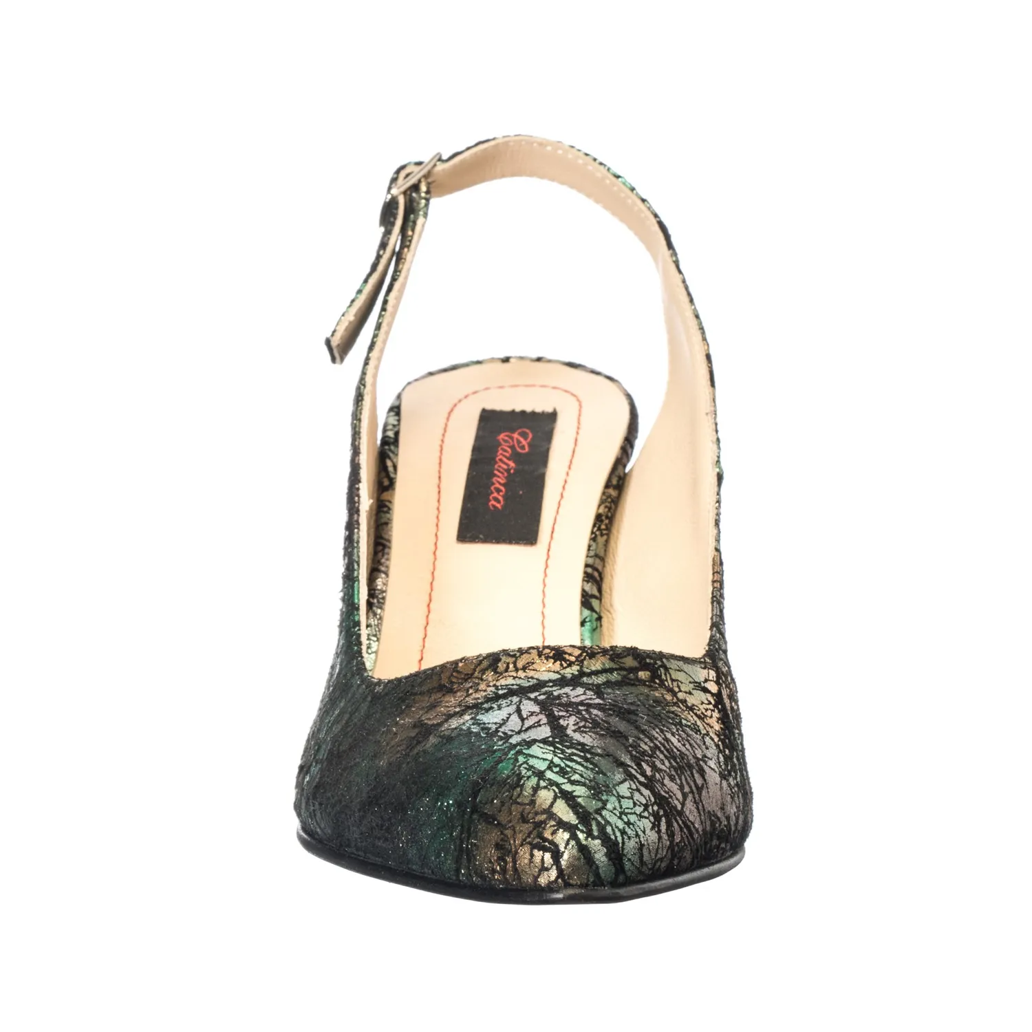 Catinca Shoes A91 VST sandale dama verde straveziu piele