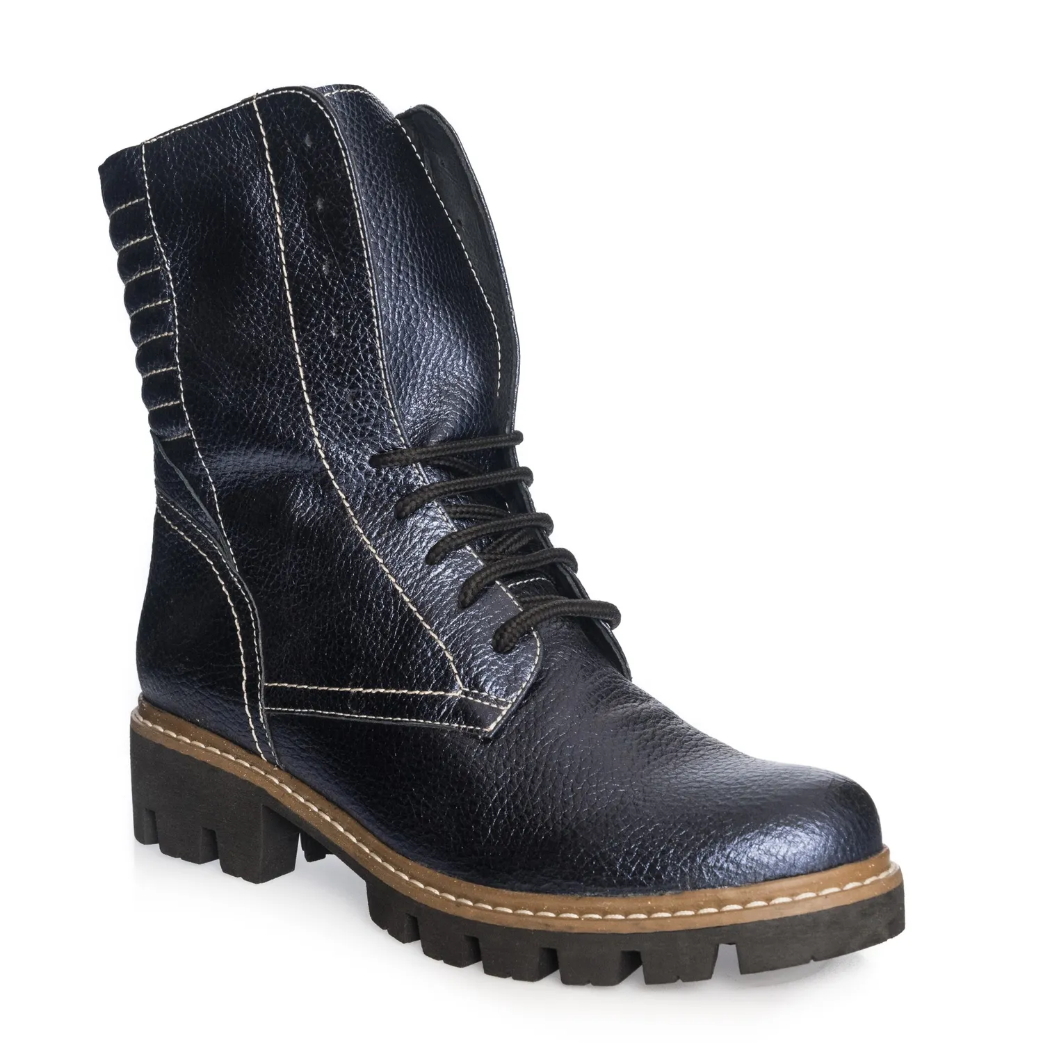 Catinca Shoes BC15 BM bocanci dama piele bleu metalizat