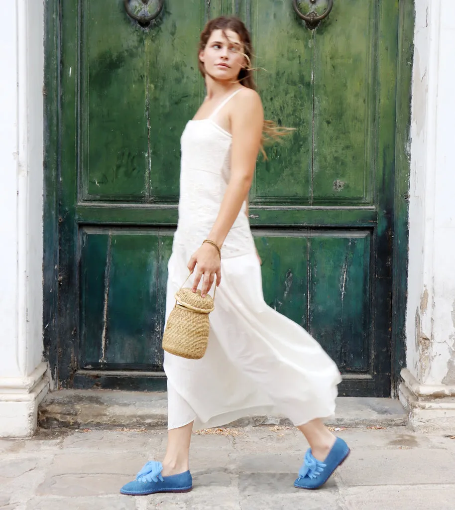 Flagelus Ginevra Denim Blue papuci denim albastru