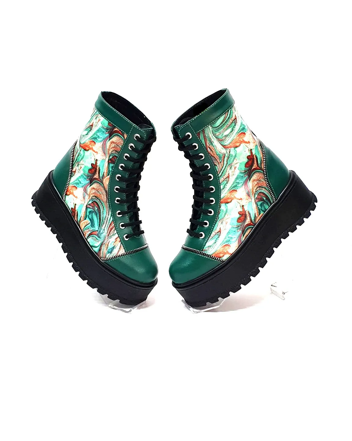 Catinca Shoes BC31 VPV bocanci dama verde piele naturala