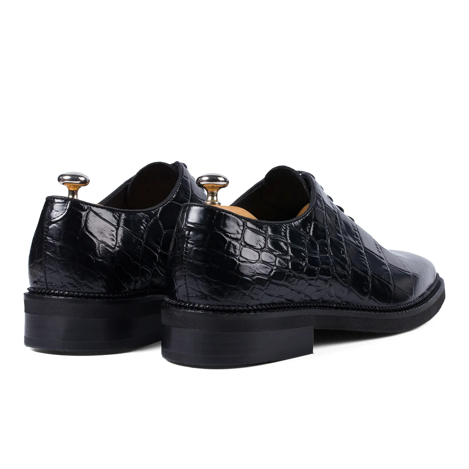 Lucas Shoes 725 Ukr Croco Negru pantofi piele