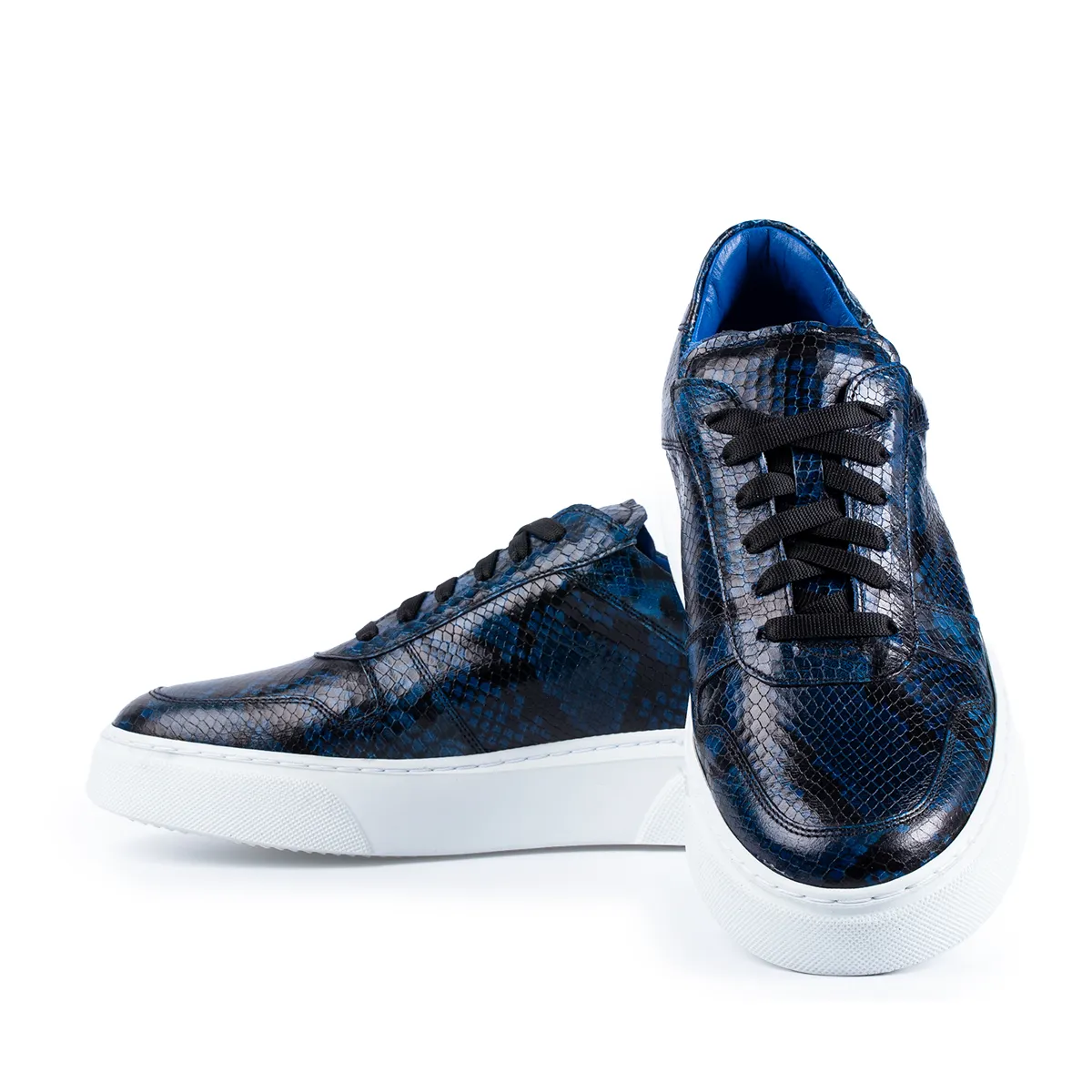 Lucas Shoes Sneaker 001 Blue sneakers barbati piele croco