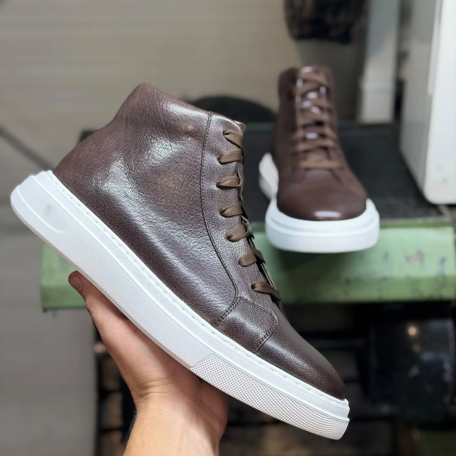 Lucas Shoes 855 A Bizon ghete barbati maro piele
