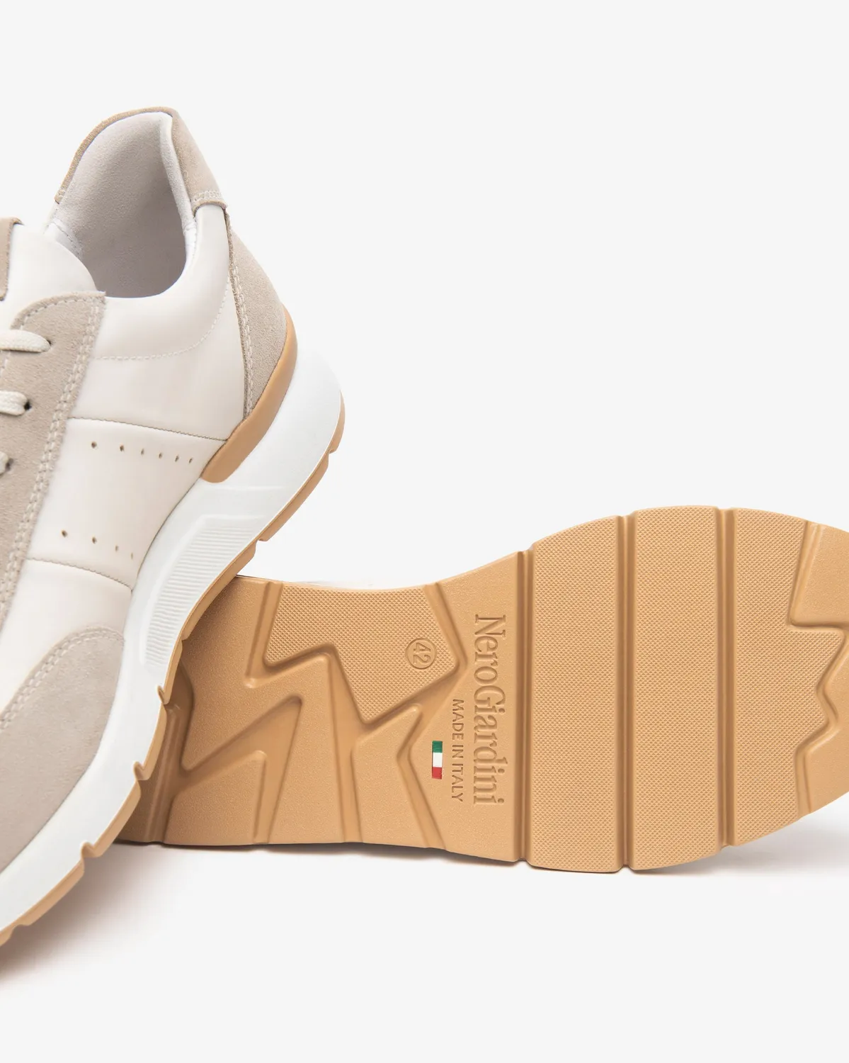 Sneakers bărbați NeroGiardini piele și piele întoarsă
