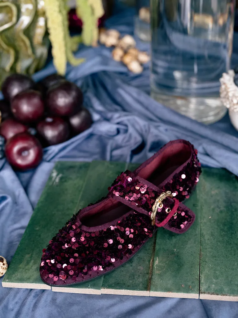 Flagelus Sophie Glinda Purple pantofi mov paiete