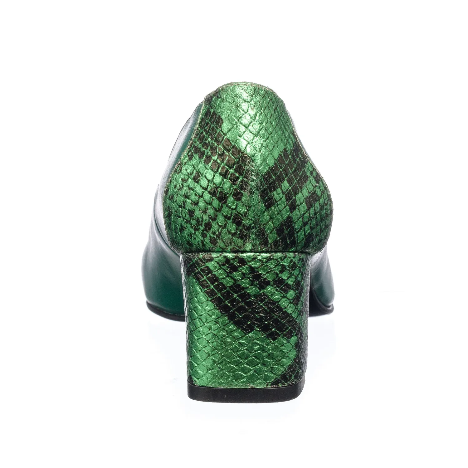 Catinca Shoes A4 VSV pantofi dama verde sarpe piele