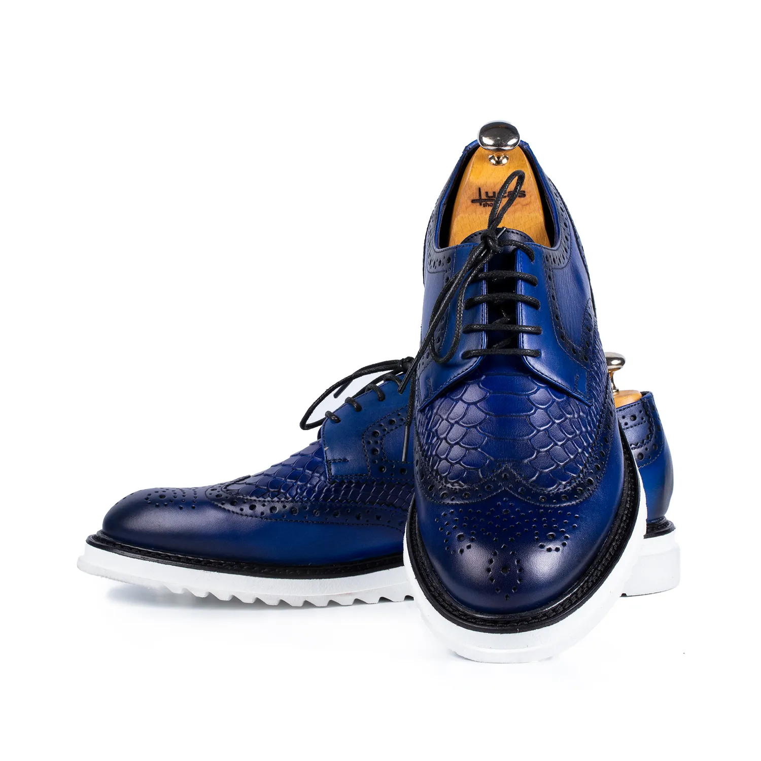 Lucas Shoes Casual 555 Azuro Crocco pantofi barbati piele