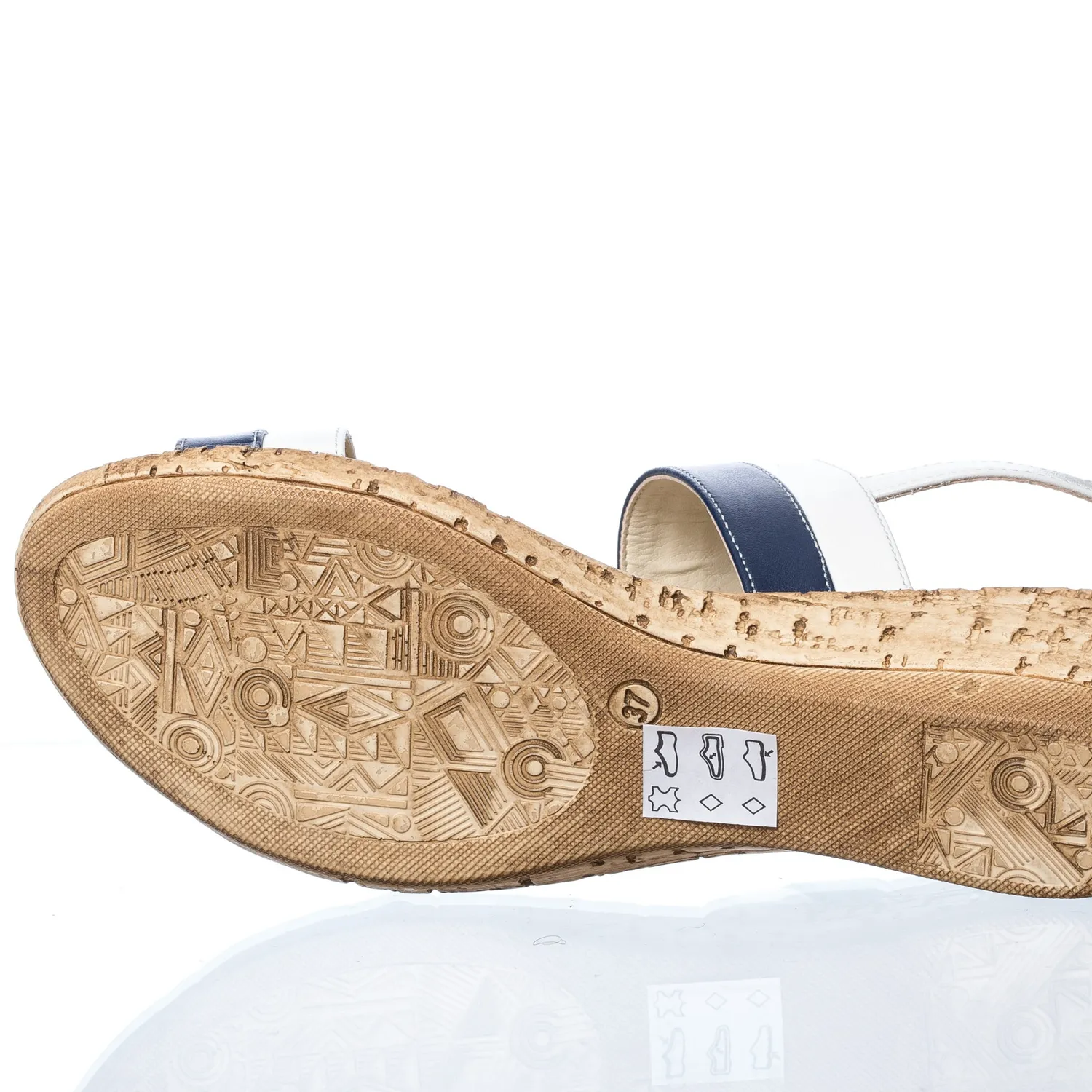 Catinca Shoes E8 AB sandale piele alb bleu