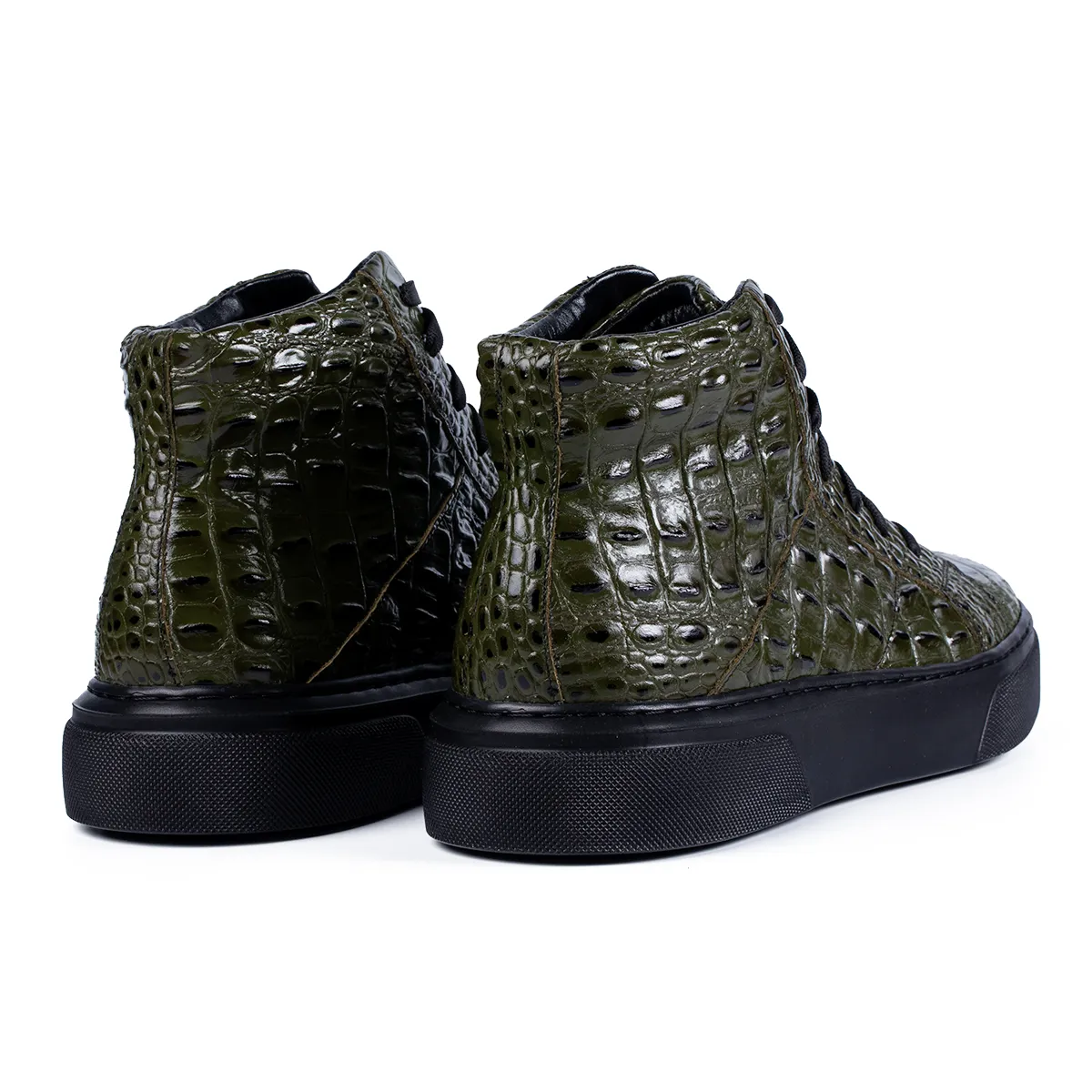Lucas Shoes 855 ghete piele verde croco