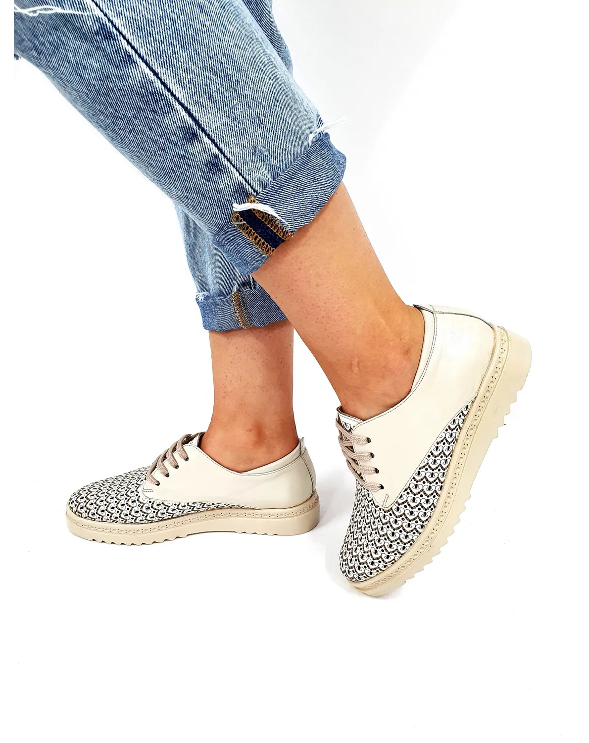Catinca Shoes XP5 BJ pantofi dama bej piele naturala