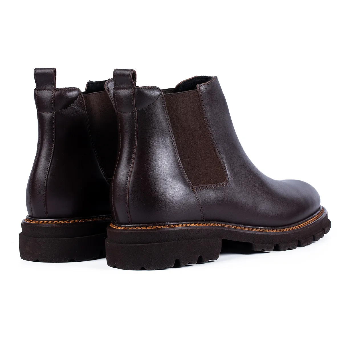 Lucas Shoes Chelsea ghete maro piele naturală