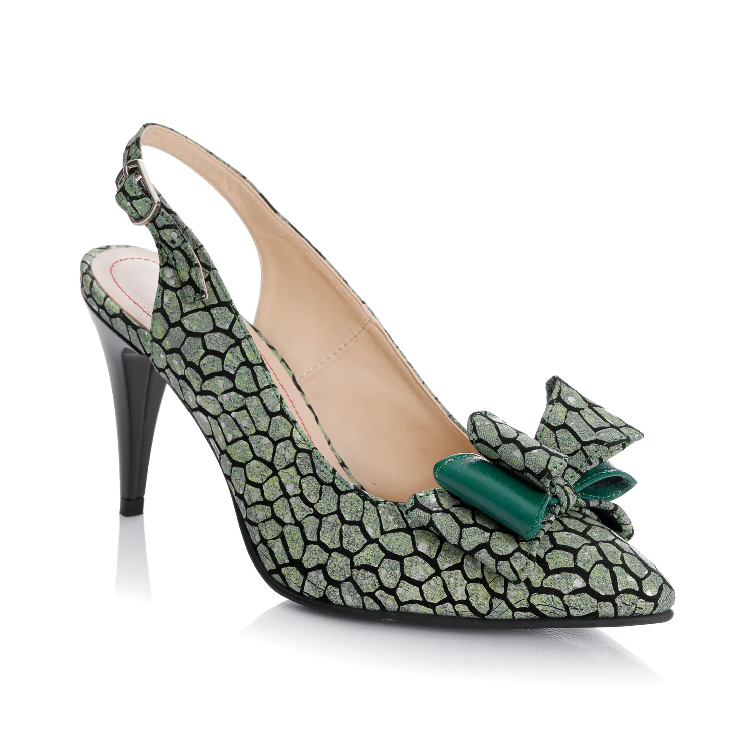 Catinca Shoes D17 VP sandale dama piele naturala verde ponei