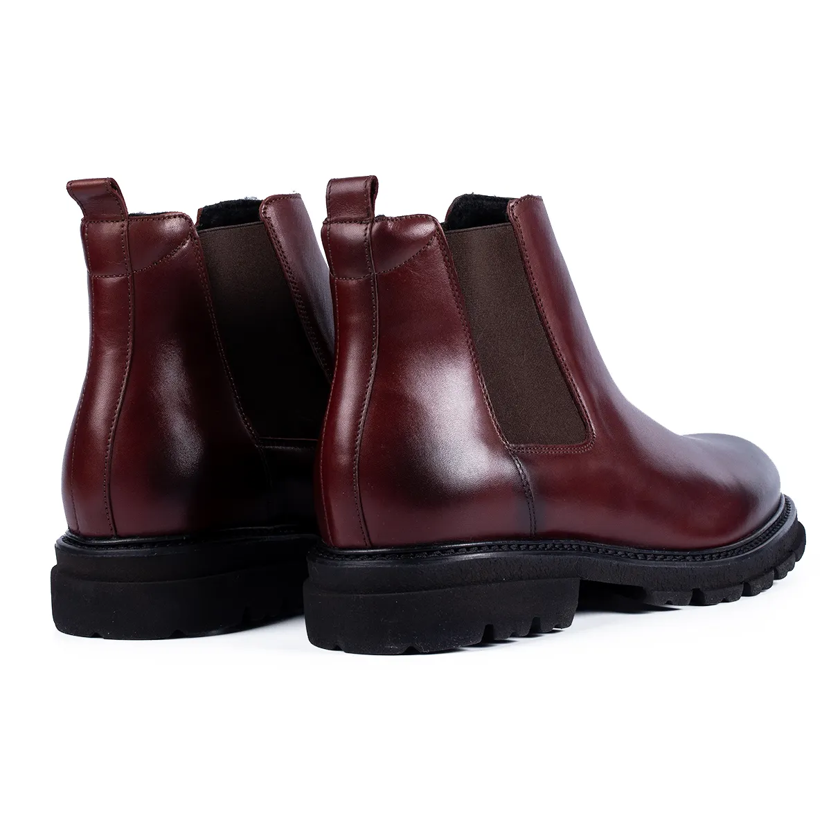 Lucas Shoes Chelsea ghete bordo piele naturala iarna