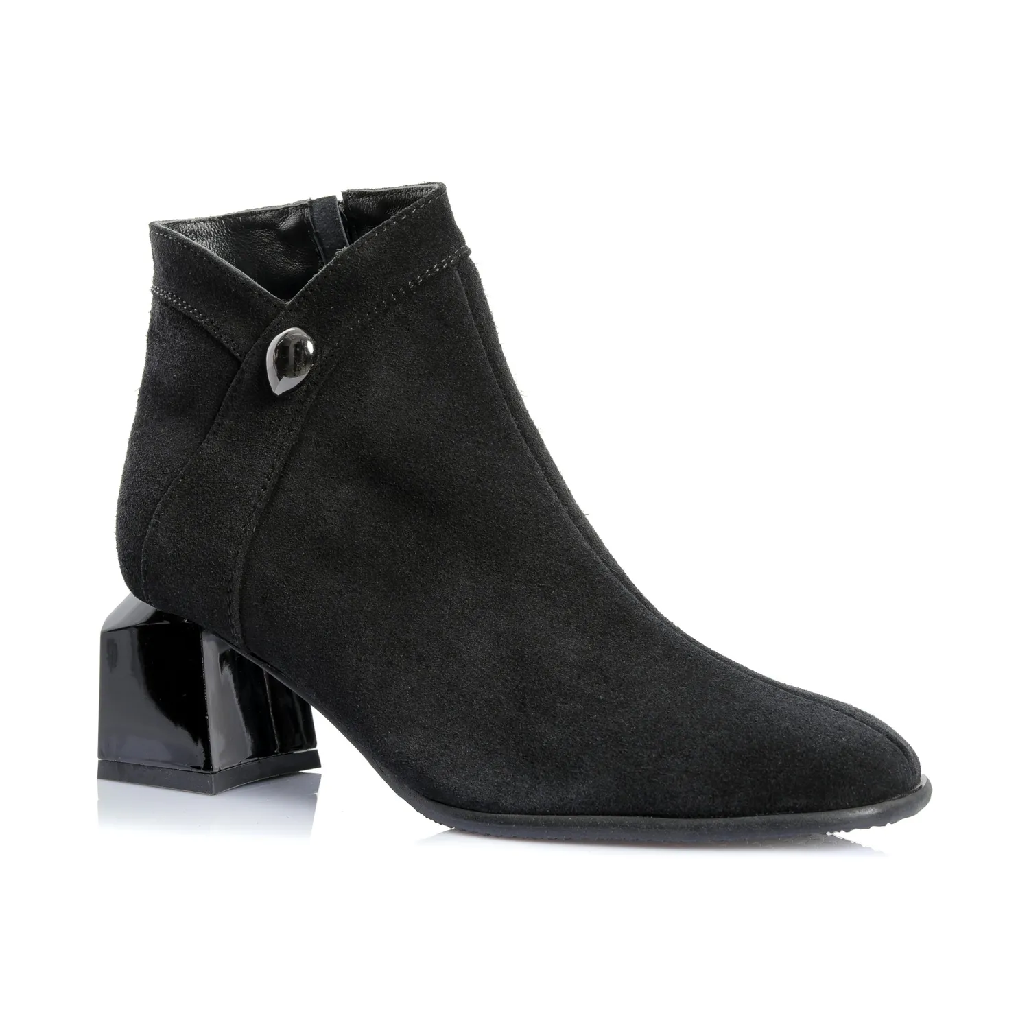 Catinca Shoes G442 NA ghete dama piele negru antilopa