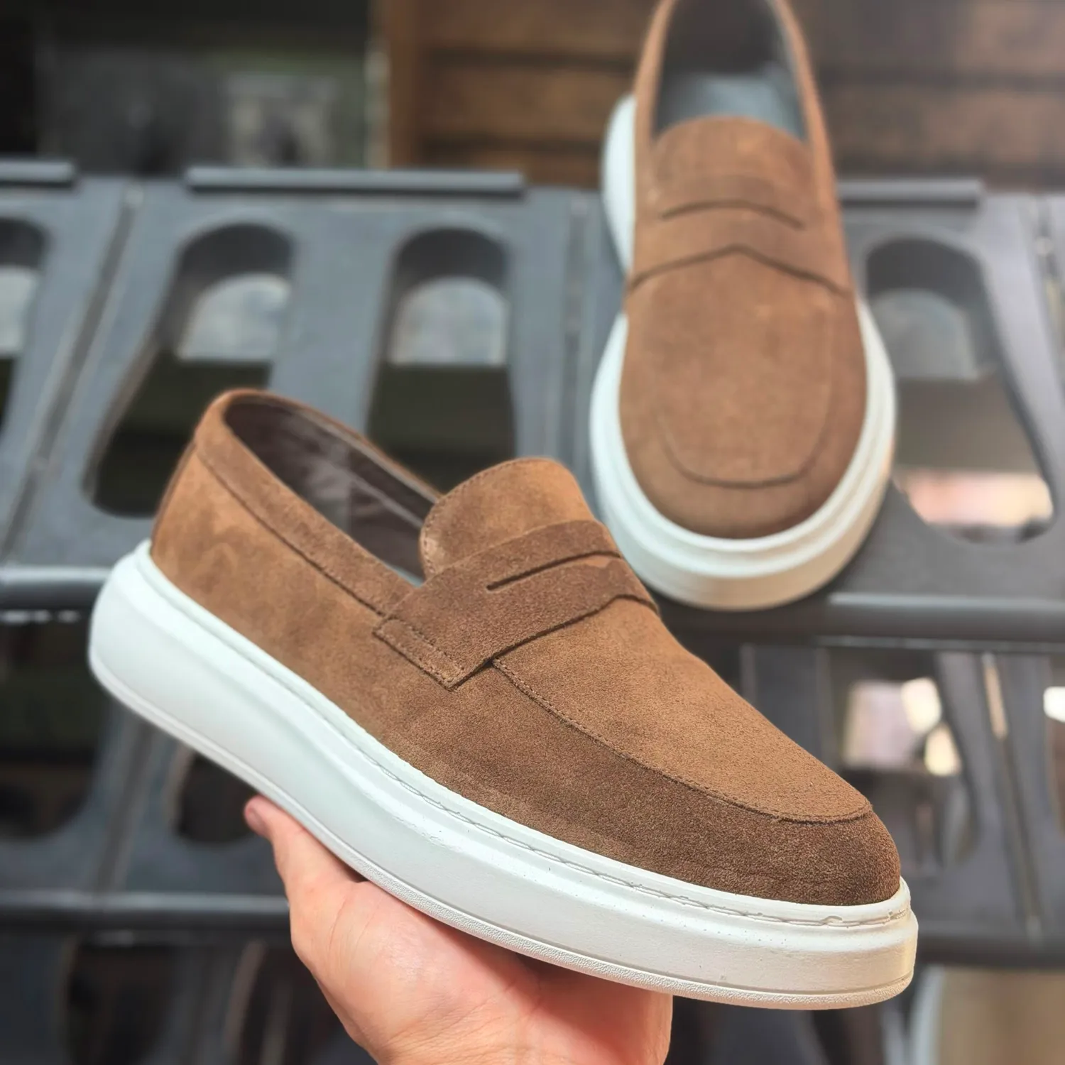 Lucas Shoes Ezra Maro Bruno mocasini maro piele