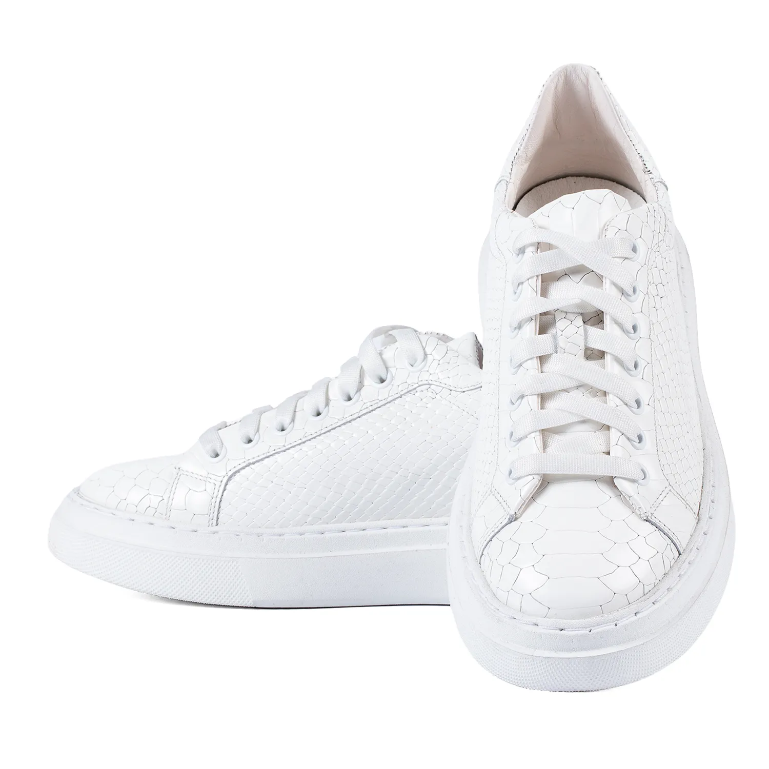 Lucas Shoes 510 Chile sneakers barbati alb croco piele