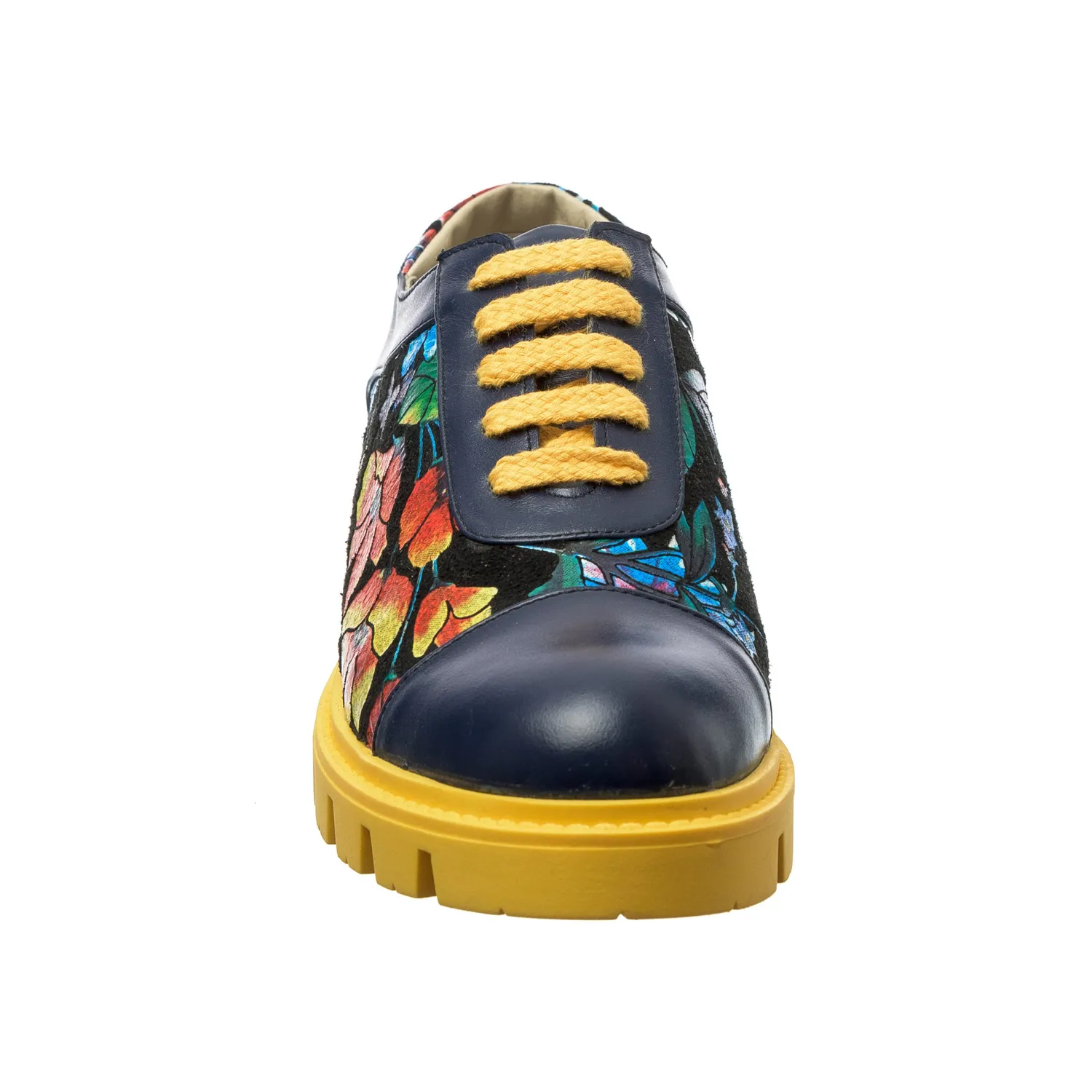 Catinca Shoes X1 ABFN pantofi dama piele flori albastru
