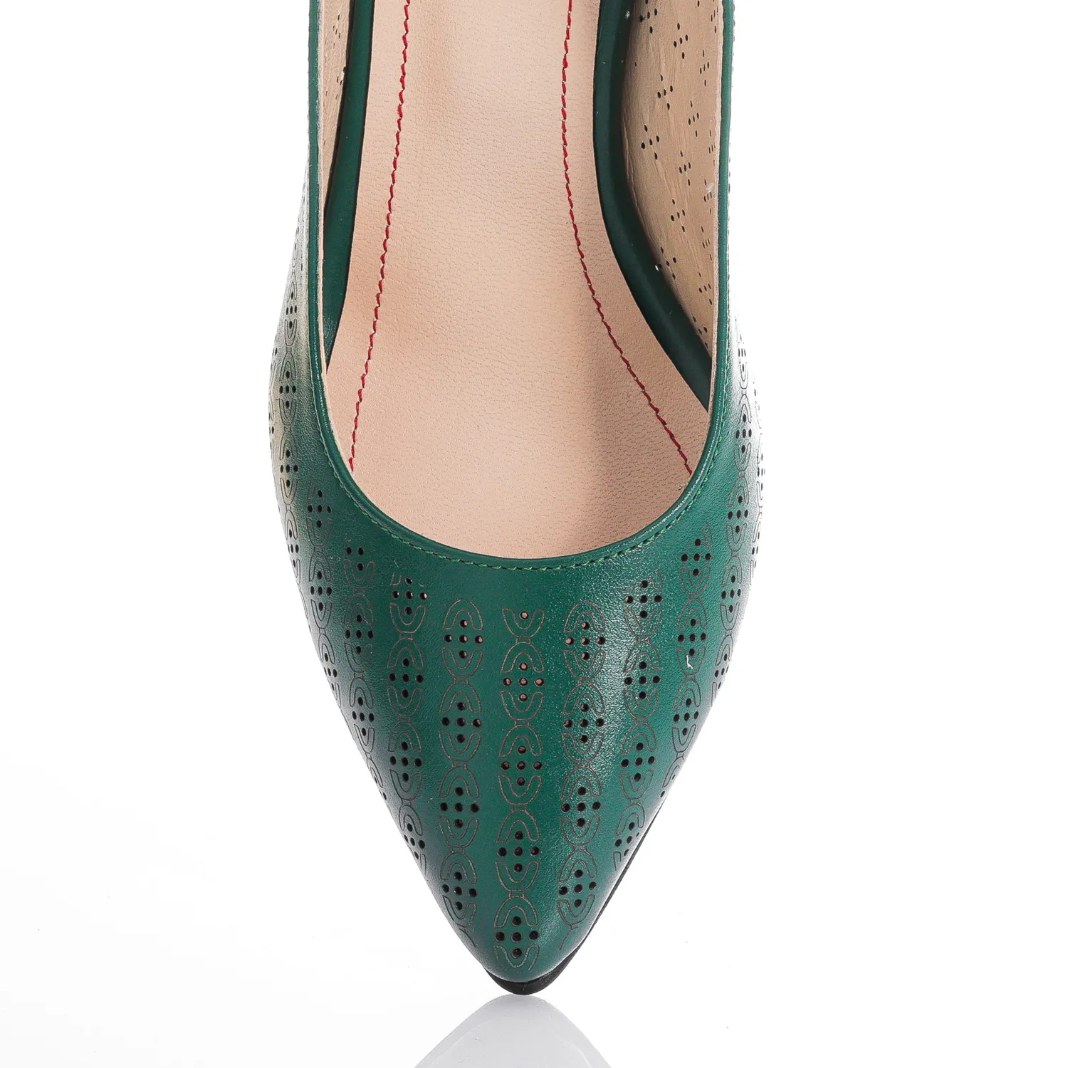 Catinca Shoes L018 VB sandale damă piele verde perforat
