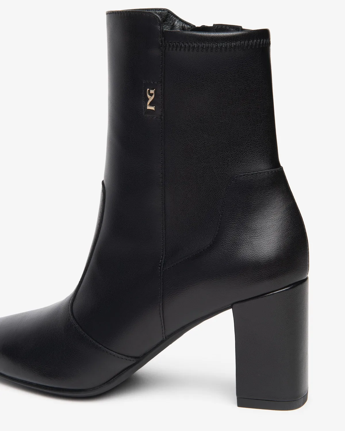 Botine dama NeroGiardini piele toc 75 mm cu fermoar