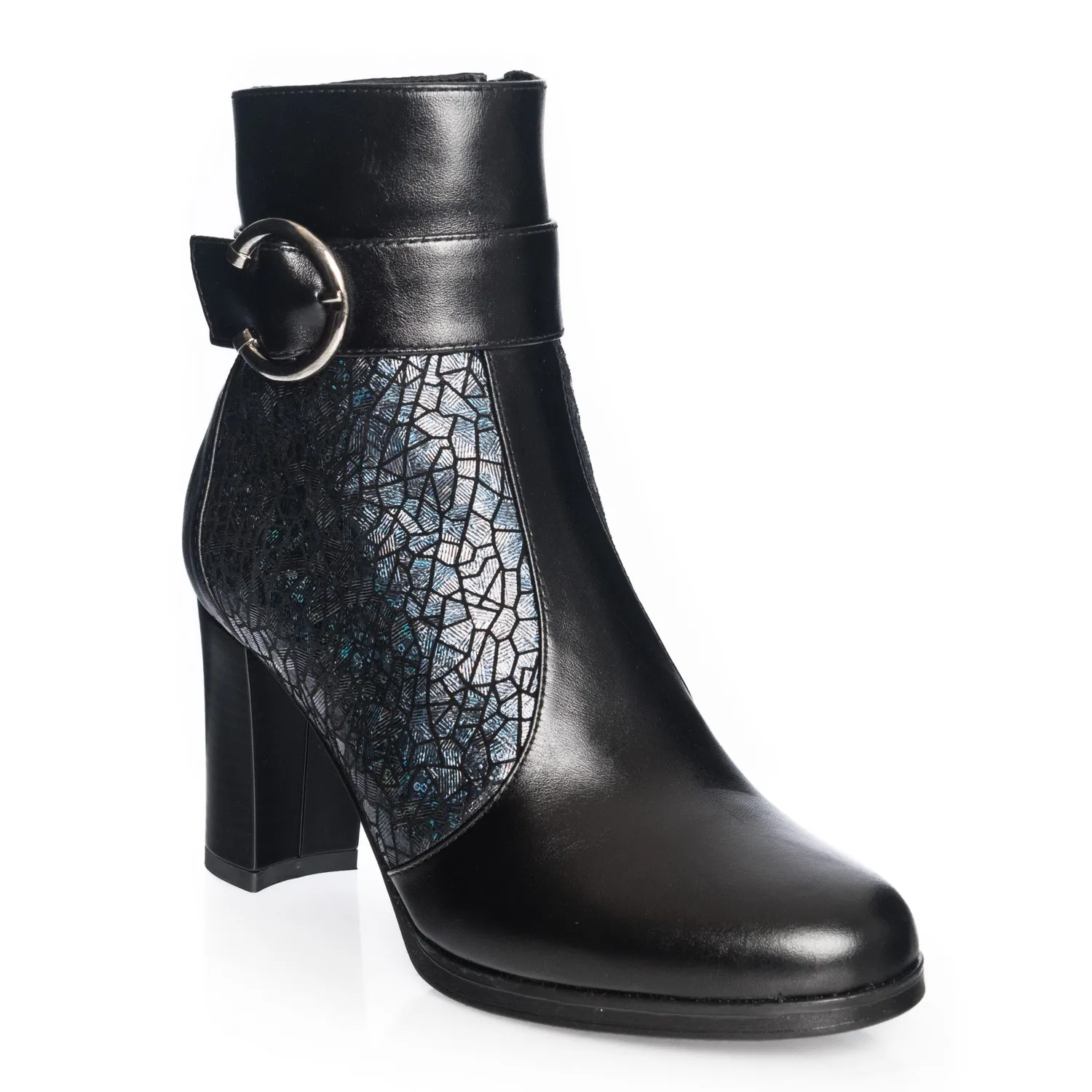 Catinca Shoes GX25 NSG ghete damă piele negru solzi gri