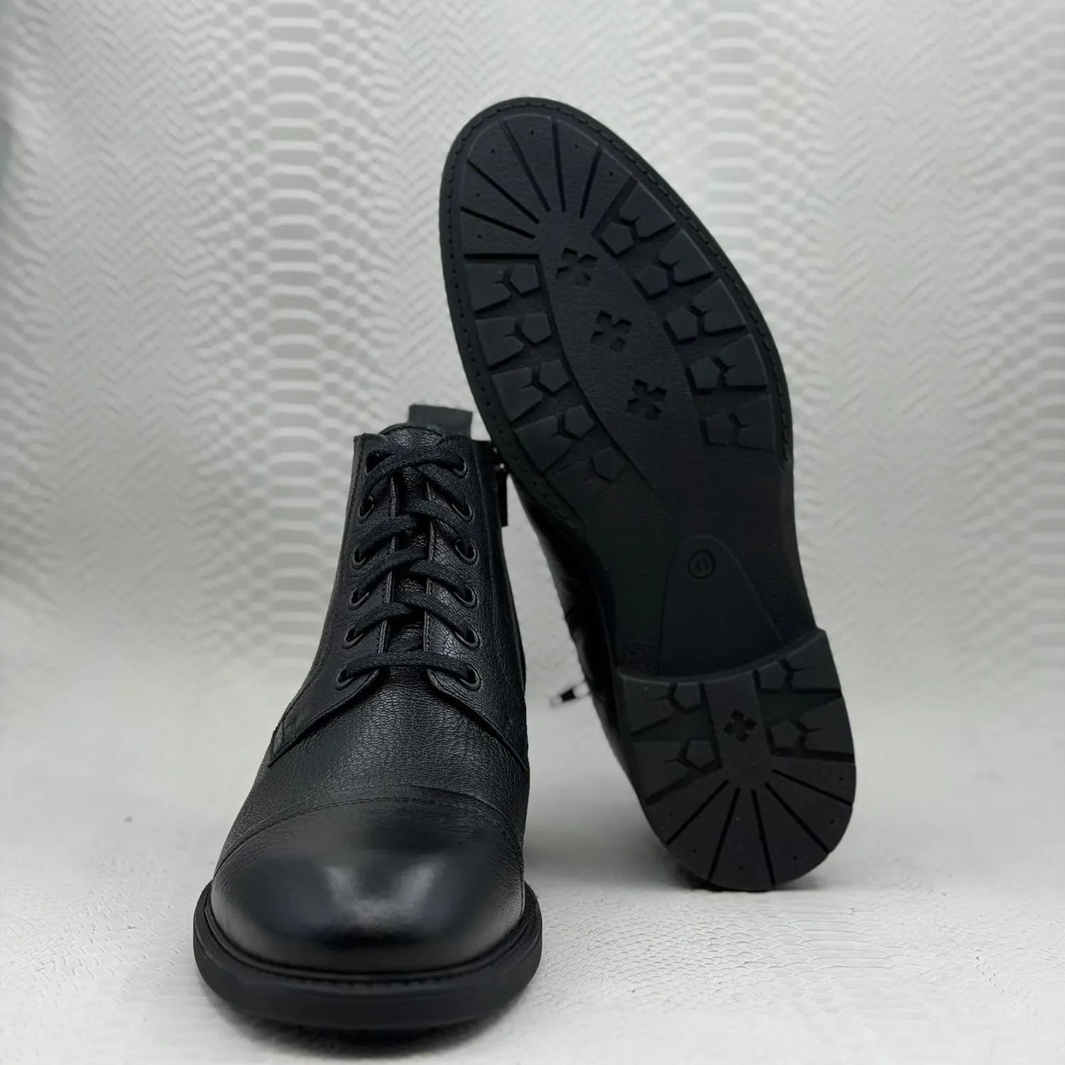 Lucas Shoes 601 Rossi Negru Bizon ghete piele