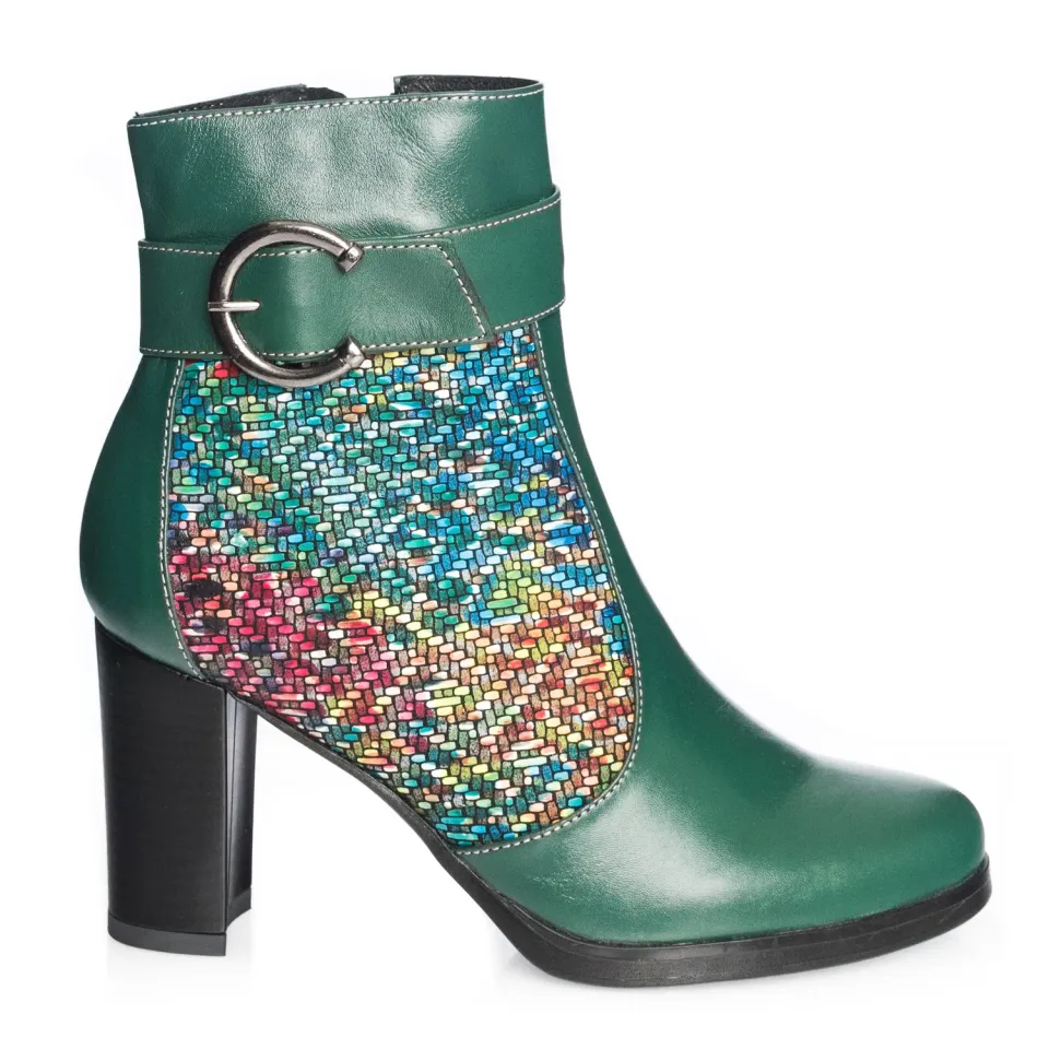 Catinca Shoes GX25 VBM ghete dama verde mozaic