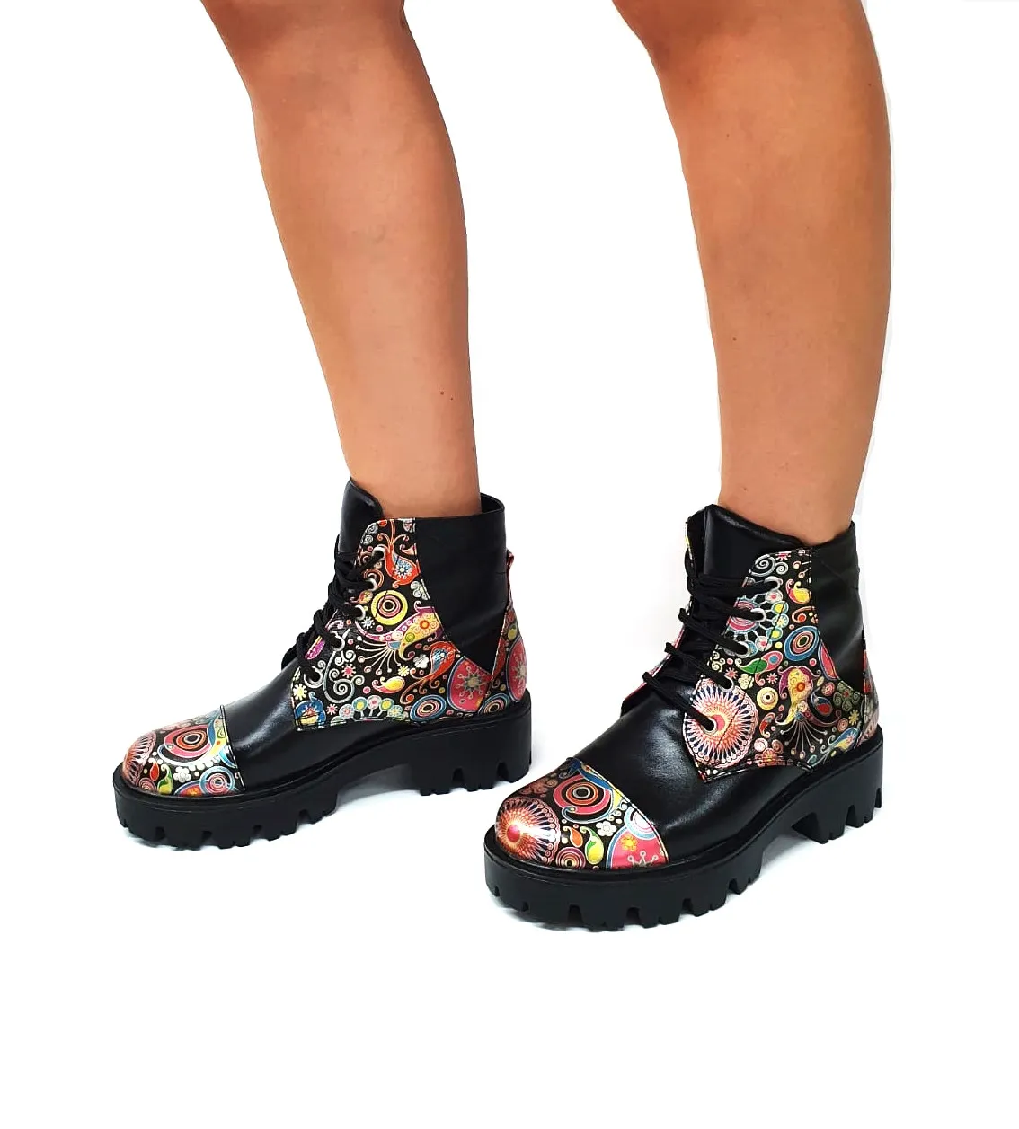 Catinca Shoes BC20 NBP bocanci dama piele naturala negru paun