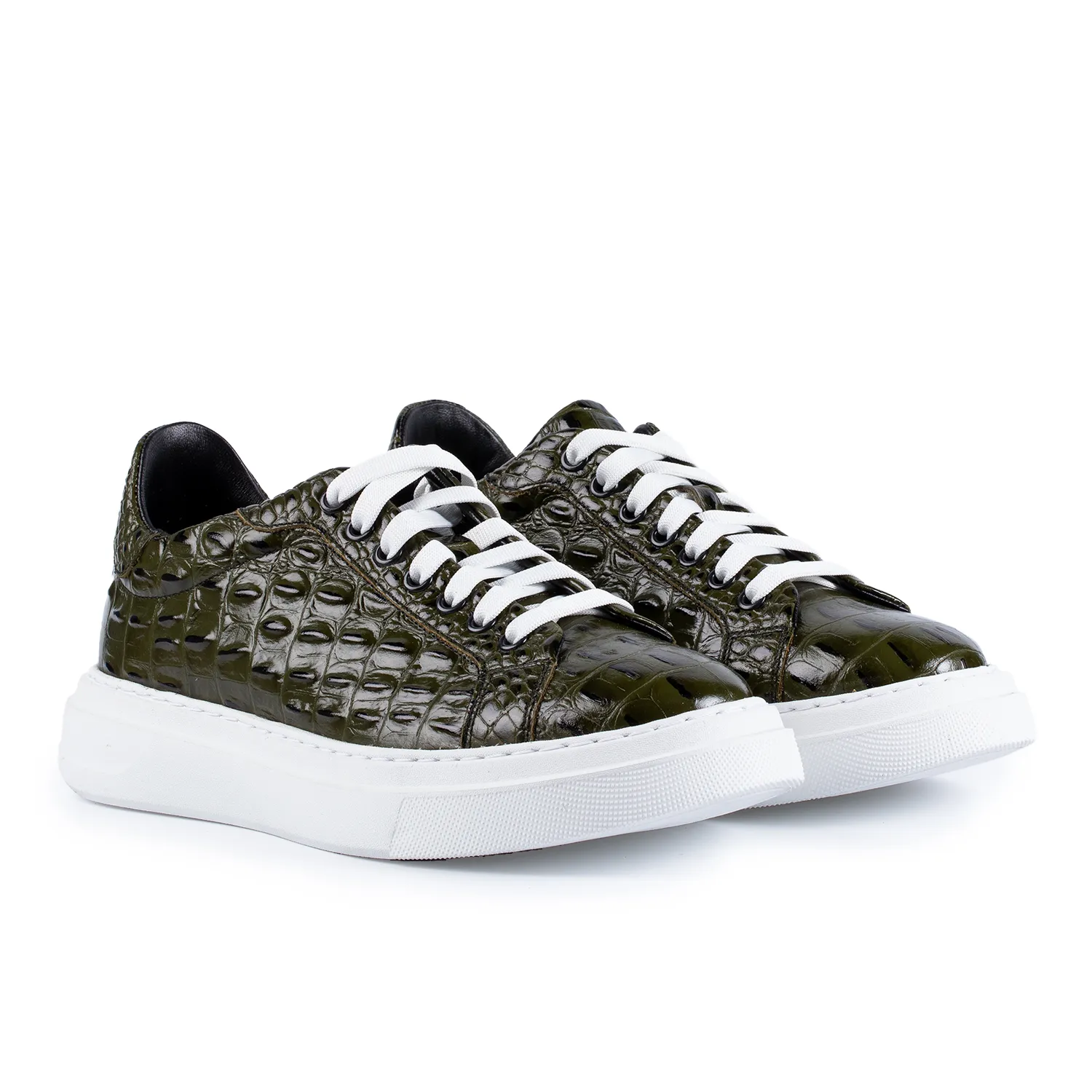 Lucas Shoes 510 Chile sneaker barbati verde croco piele