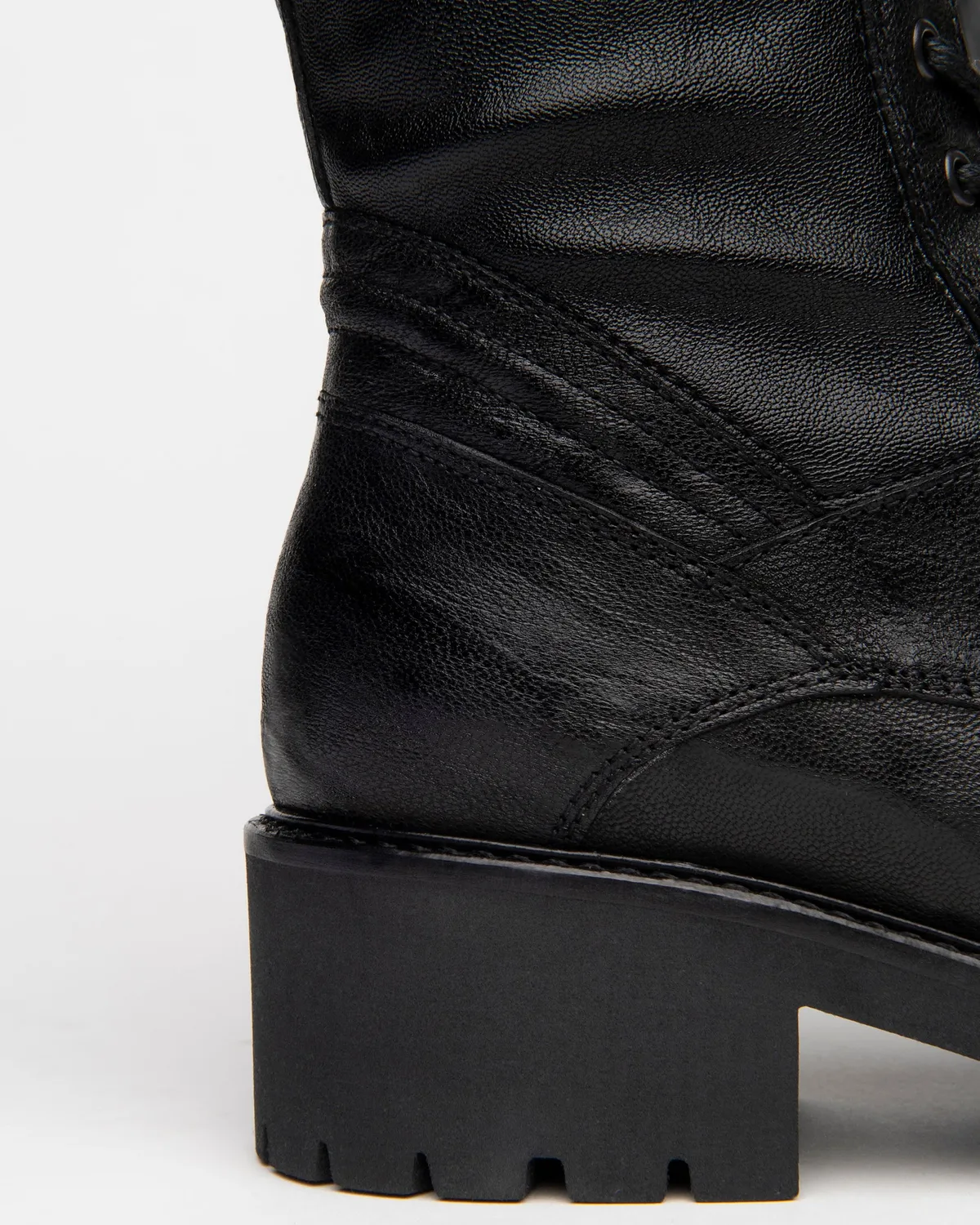 NeroGiardini ghete dama piele cu elastic toc 4,5 cm