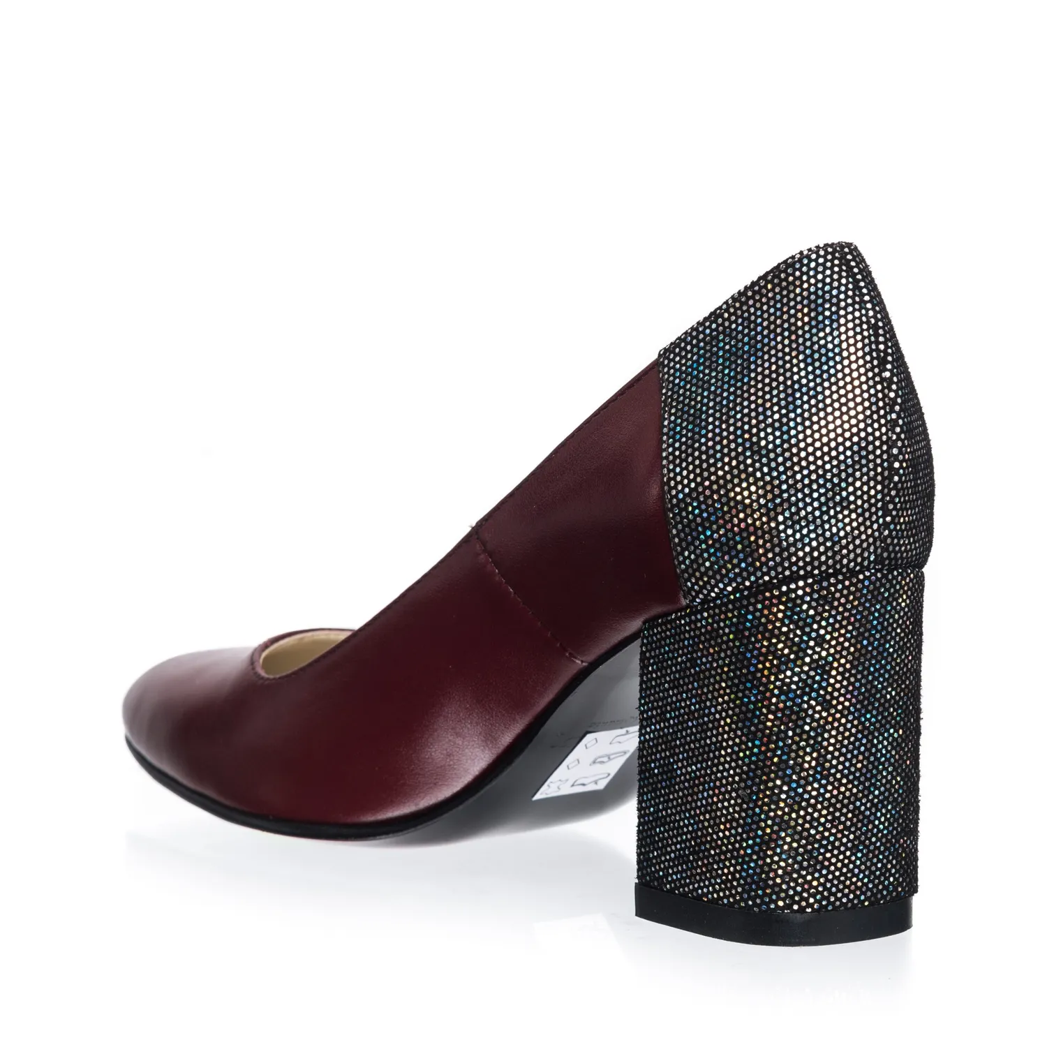 Catinca Shoes R12 BSC pantofi piele bordo sclipici