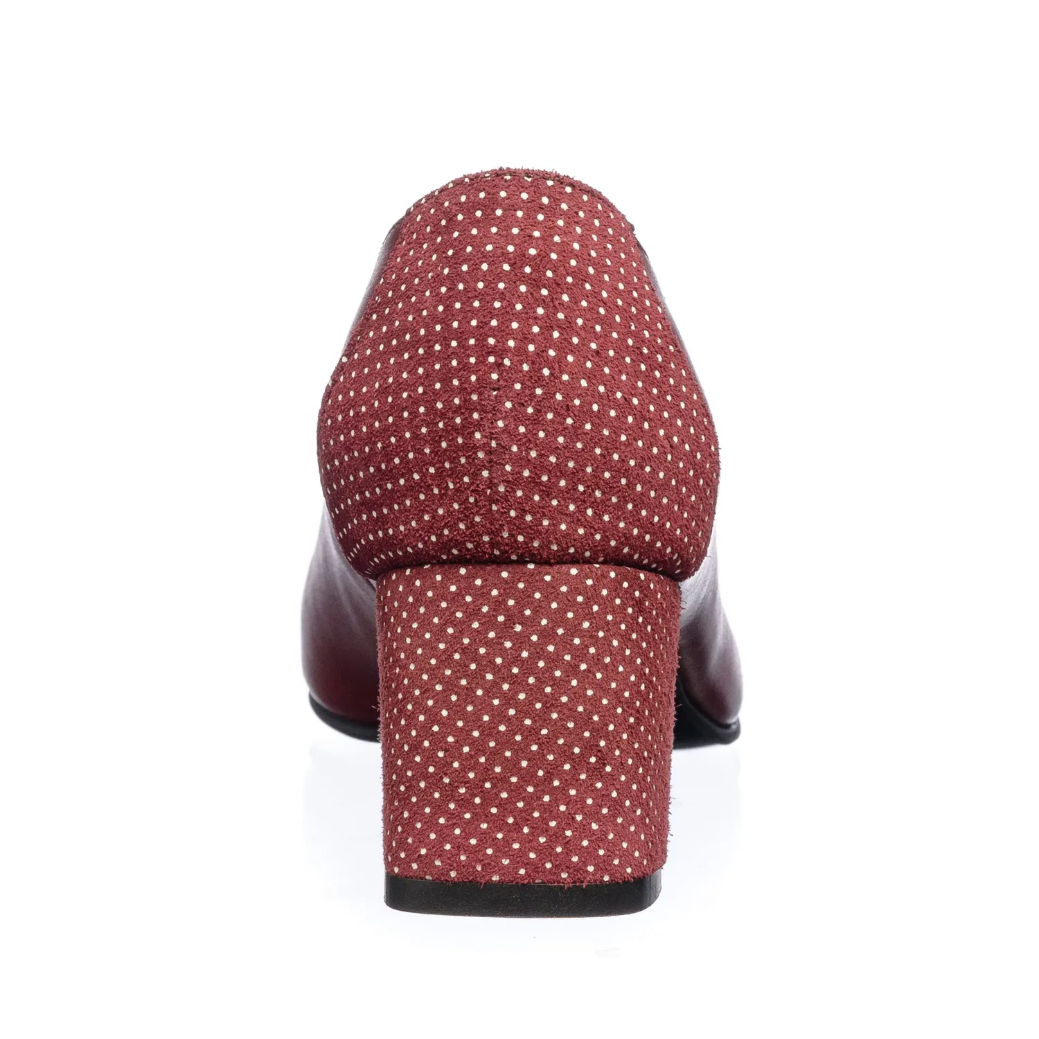 Catinca Shoes A4 BPA pantofi dama bordo picatele albe