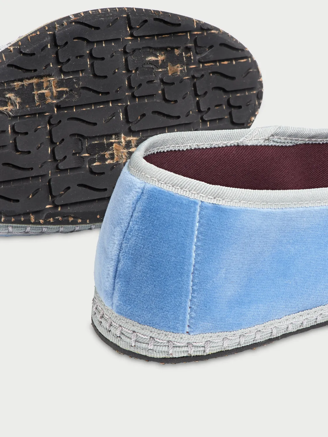 Flagelus Sandrine pantofi catifea bleu deschis