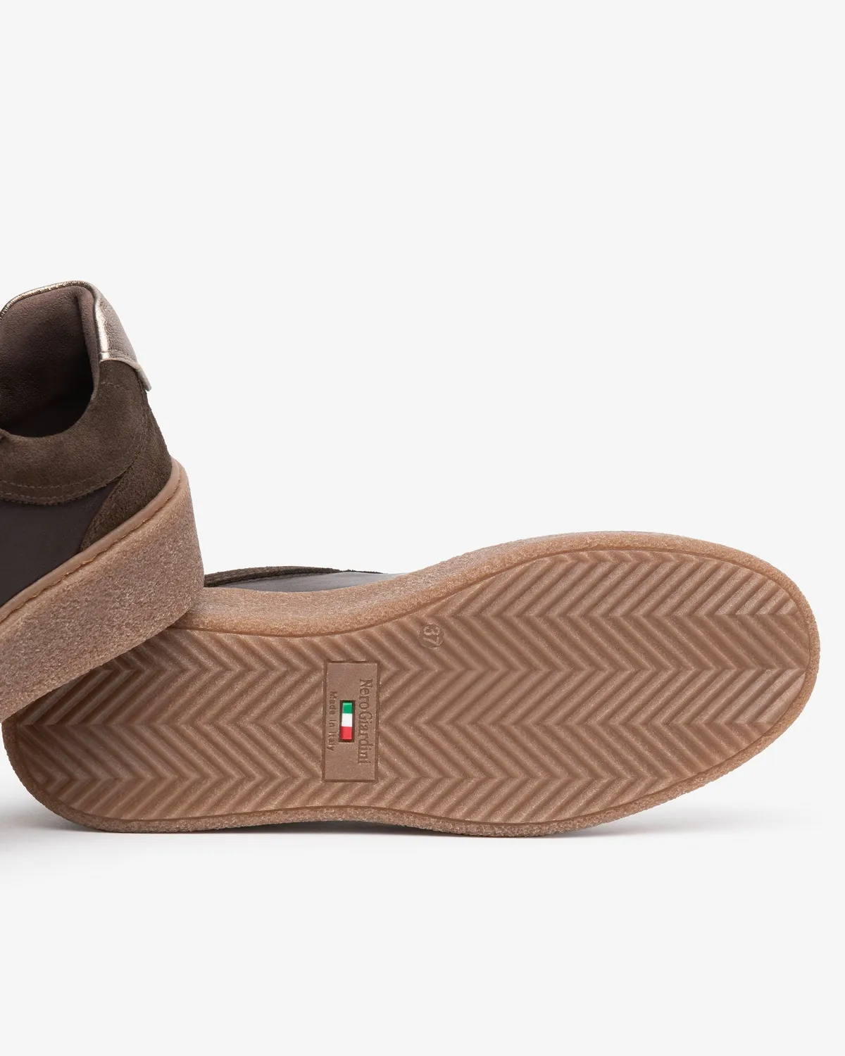 NeroGiardini sneakers piele si velur dama platforma