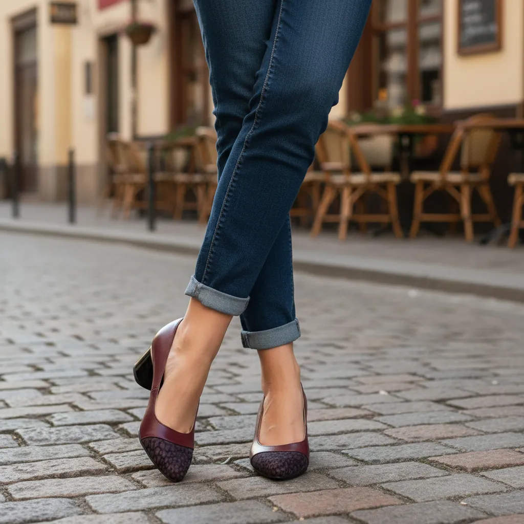Catinca Shoes A73 BPB pantofi dama piele bordo ponei