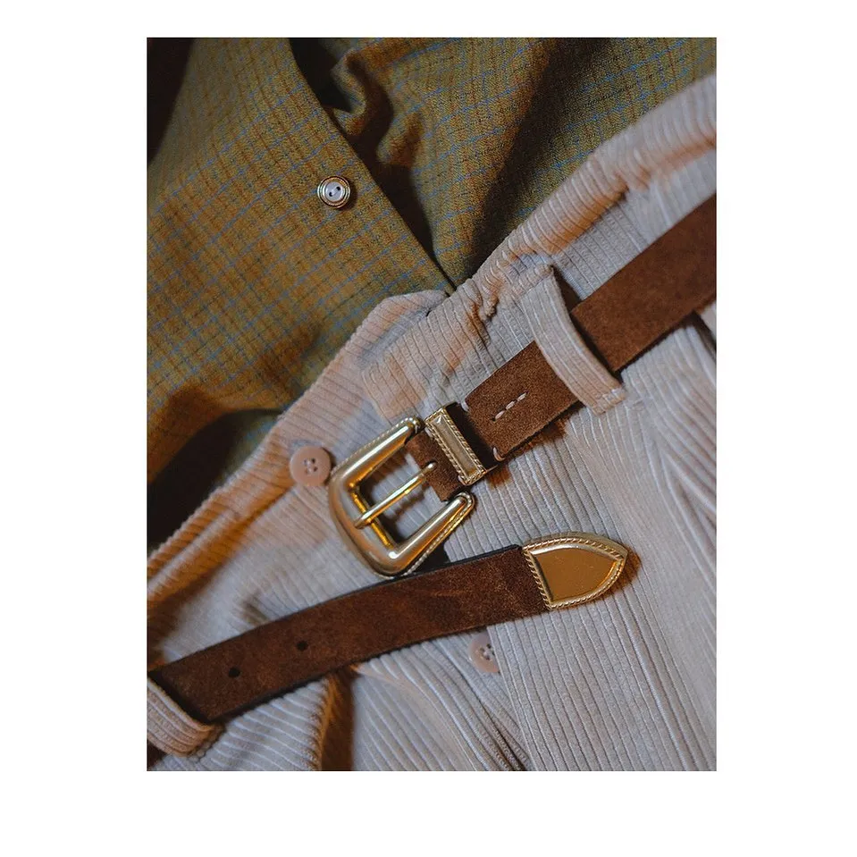 Cecilia Bringheli Clint Tobacco Suede curea piele maro