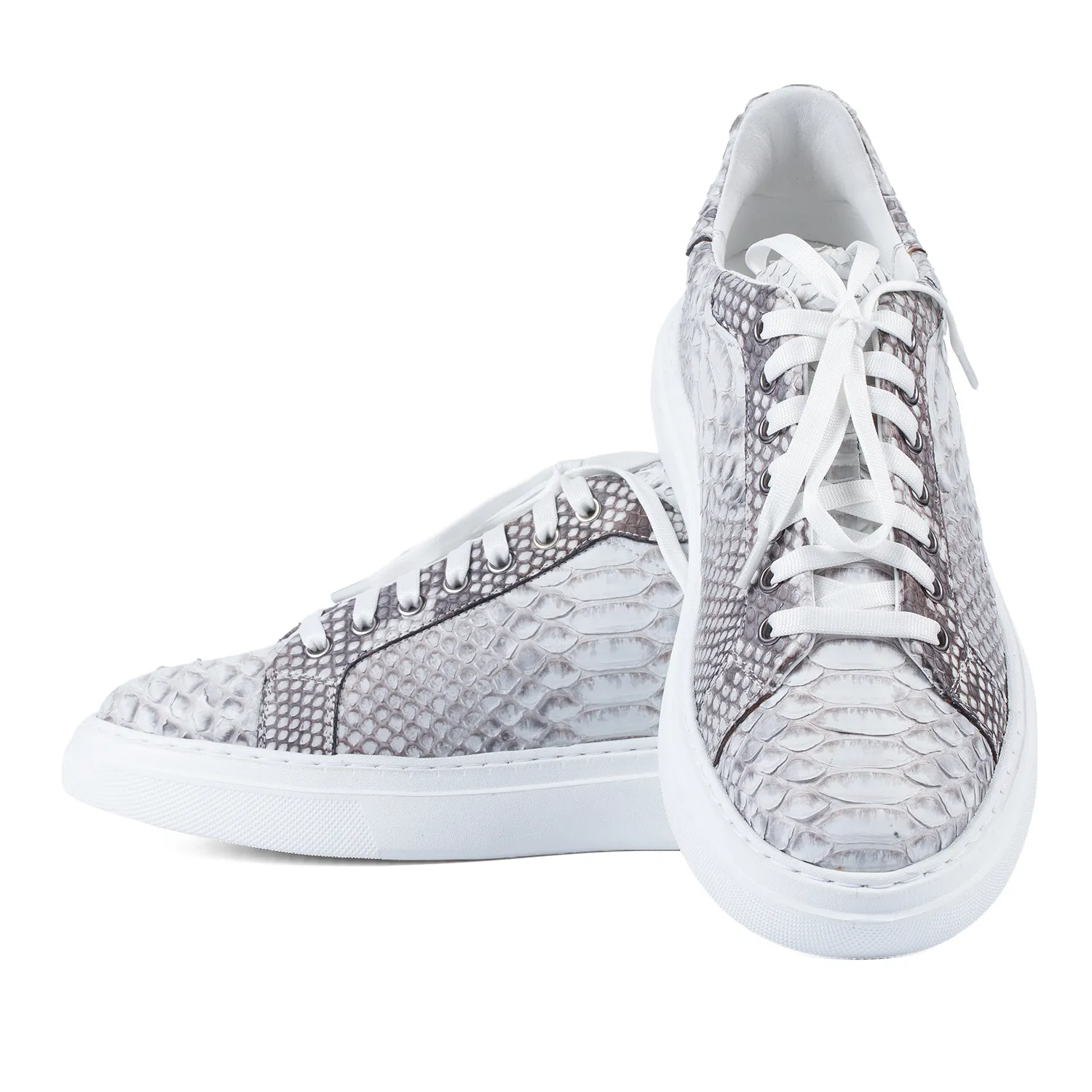 Lucas Shoes 510 Chile Python sneakers albi piele naturală