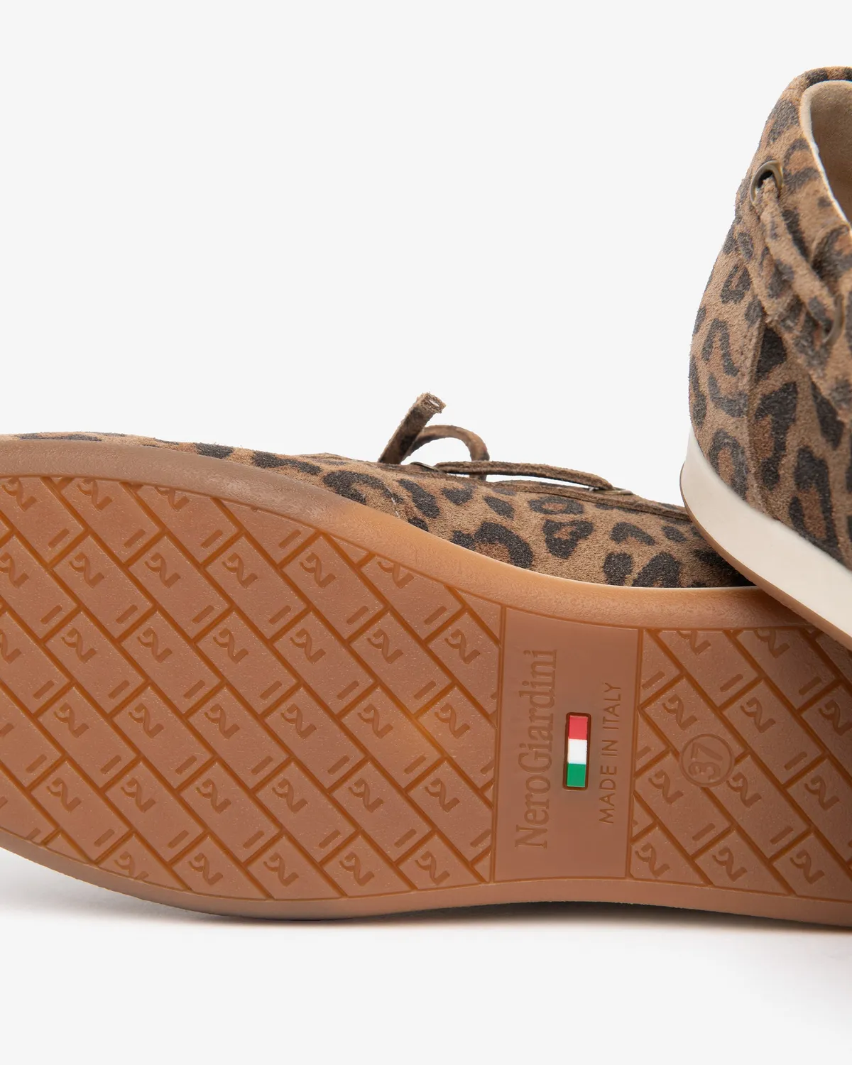 NeroGiardini mocasini damă piele întoarsă animal print