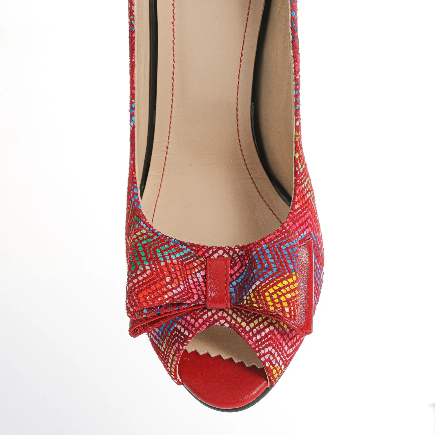 Catinca Shoes F23 RSR pantofi dama piele rosie sarpe