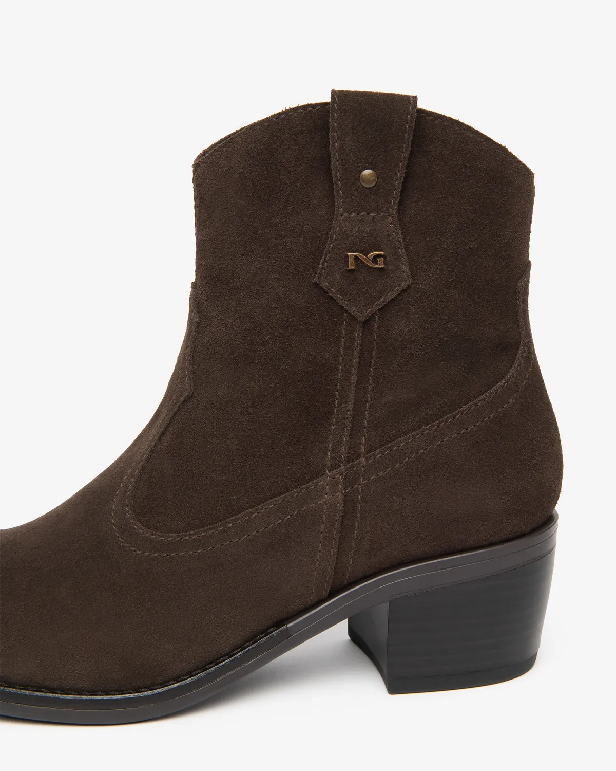 NeroGiardini botine cowboy piele intoarsa dama toc western