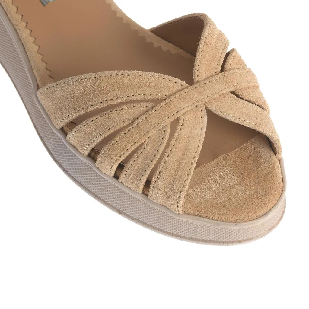 Ana Urbana Malibu sandale piele nude cu platformă