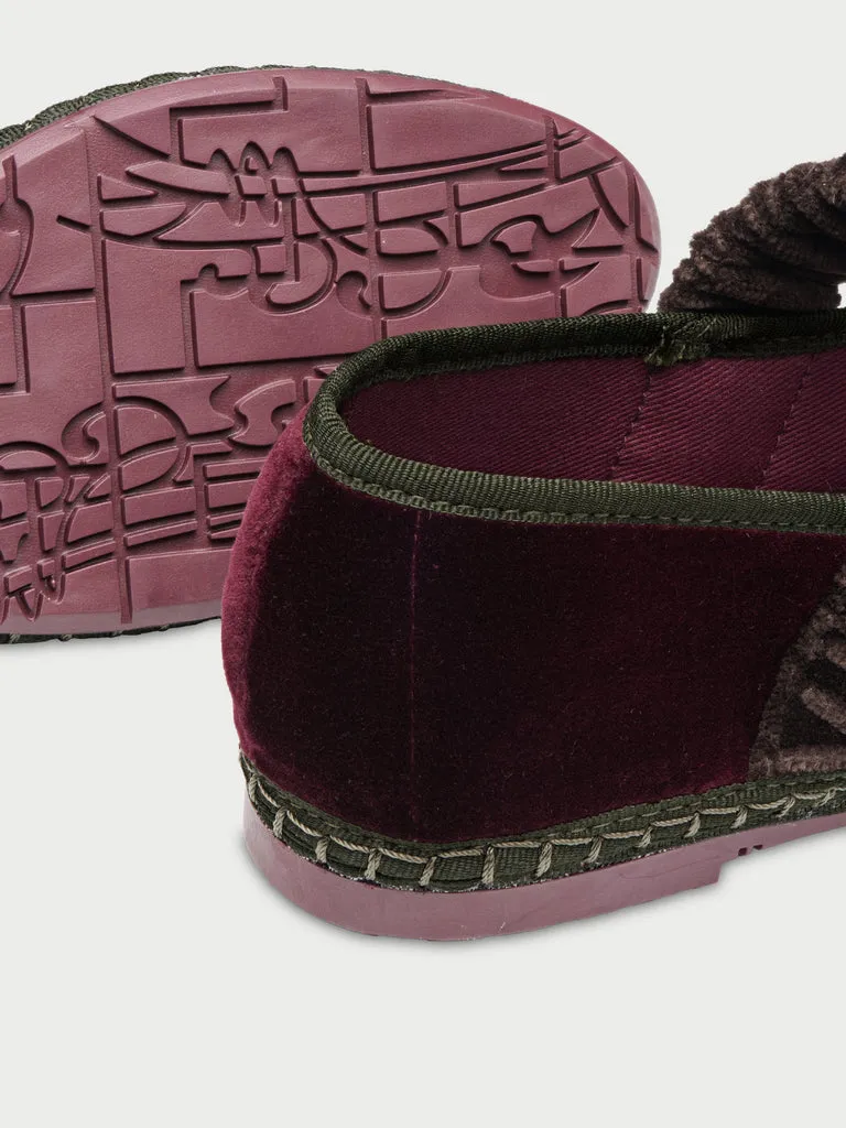 Flagelus Mafalda Triple Tone Tango Wine pantofi catifea
