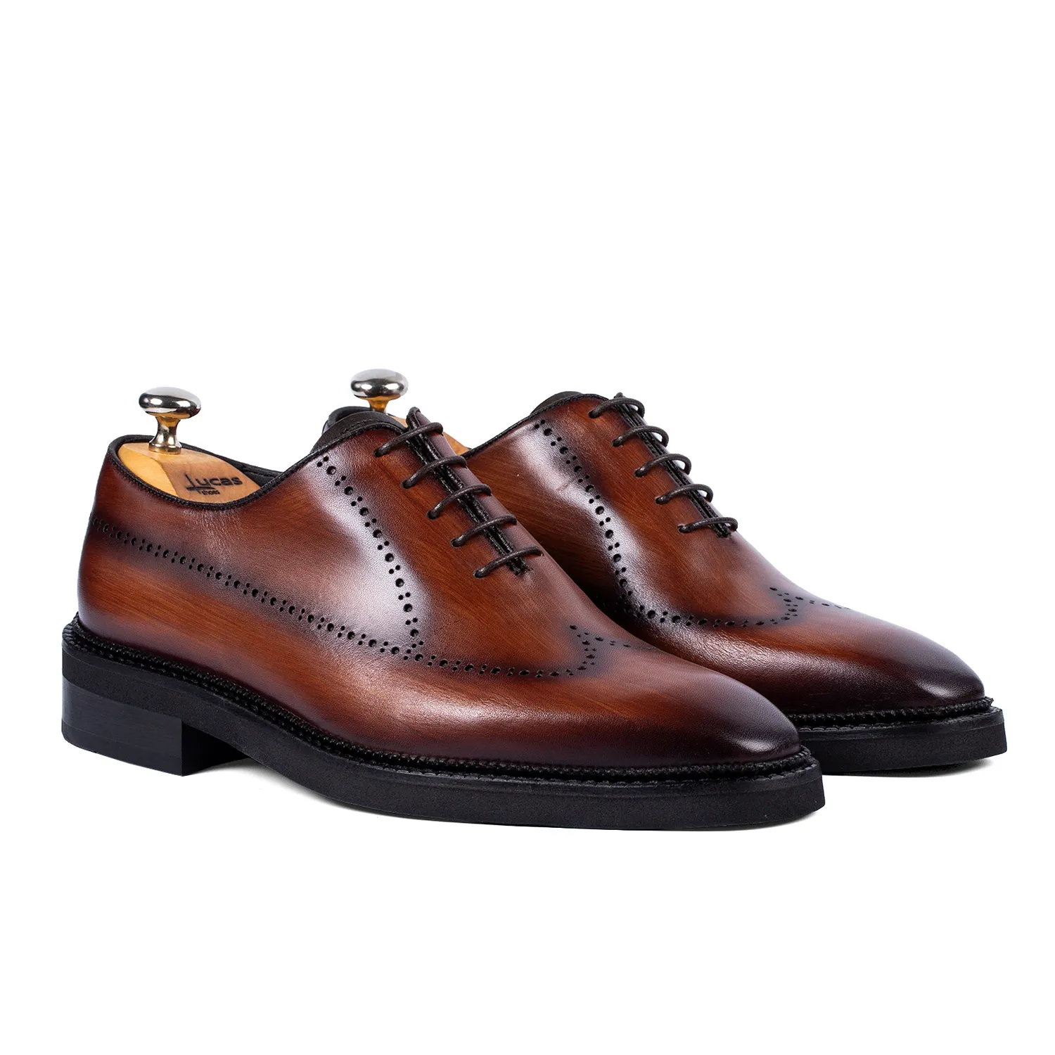 Lucas Shoes Elegant 906 pantofi coniac patina piele