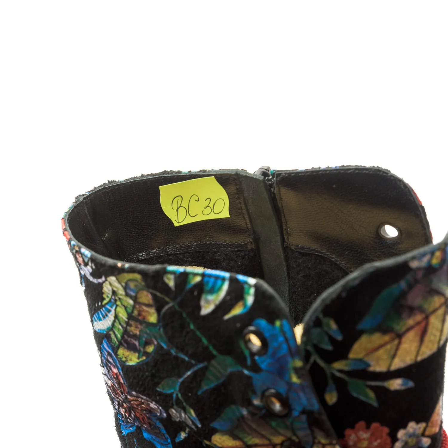 Catinca Shoes BC4 NBFN bocanci dama negri flori piele