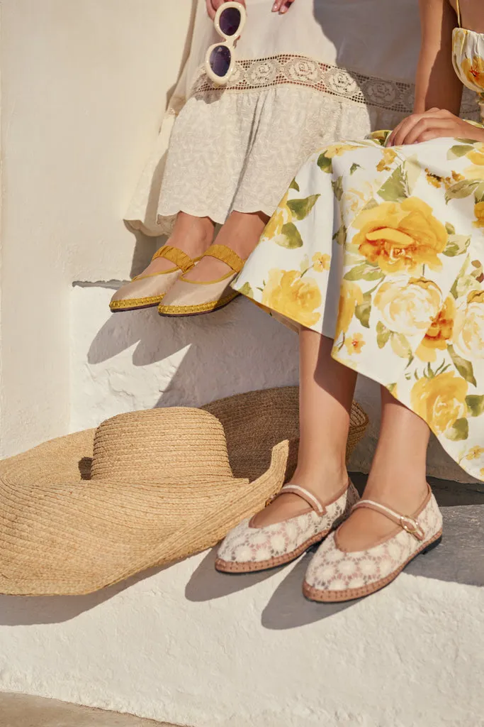 Flagelus Pierre Sun Flower balerini mesh floral